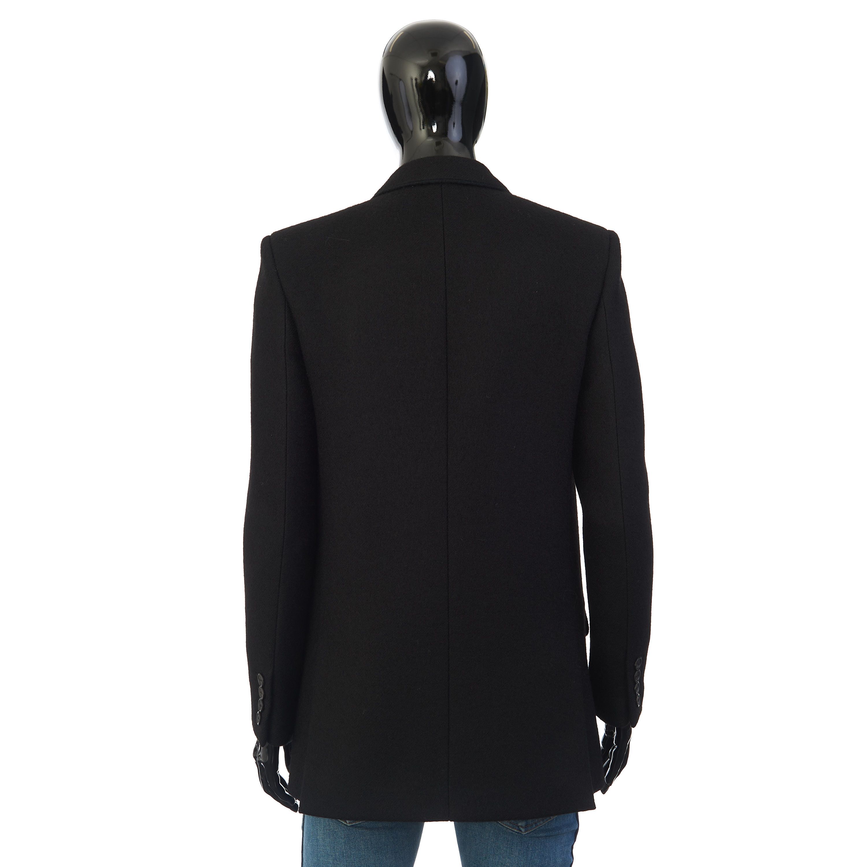 Saint Laurent Paris Slimfit Double Breasted Wool & Mohair Blend Coat Size US M / EU 48-50 / 2 - 6 Thumbnail