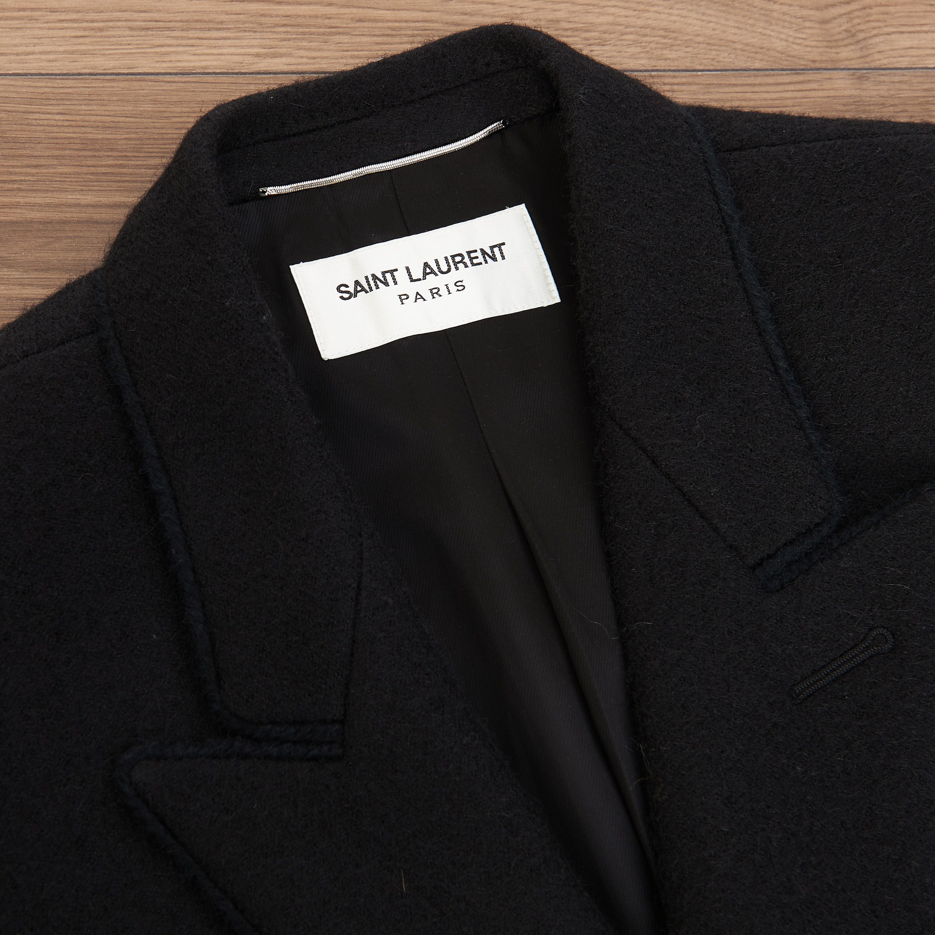 Saint Laurent Paris Slimfit Double Breasted Wool & Mohair Blend Coat Size US M / EU 48-50 / 2 - 13 Thumbnail