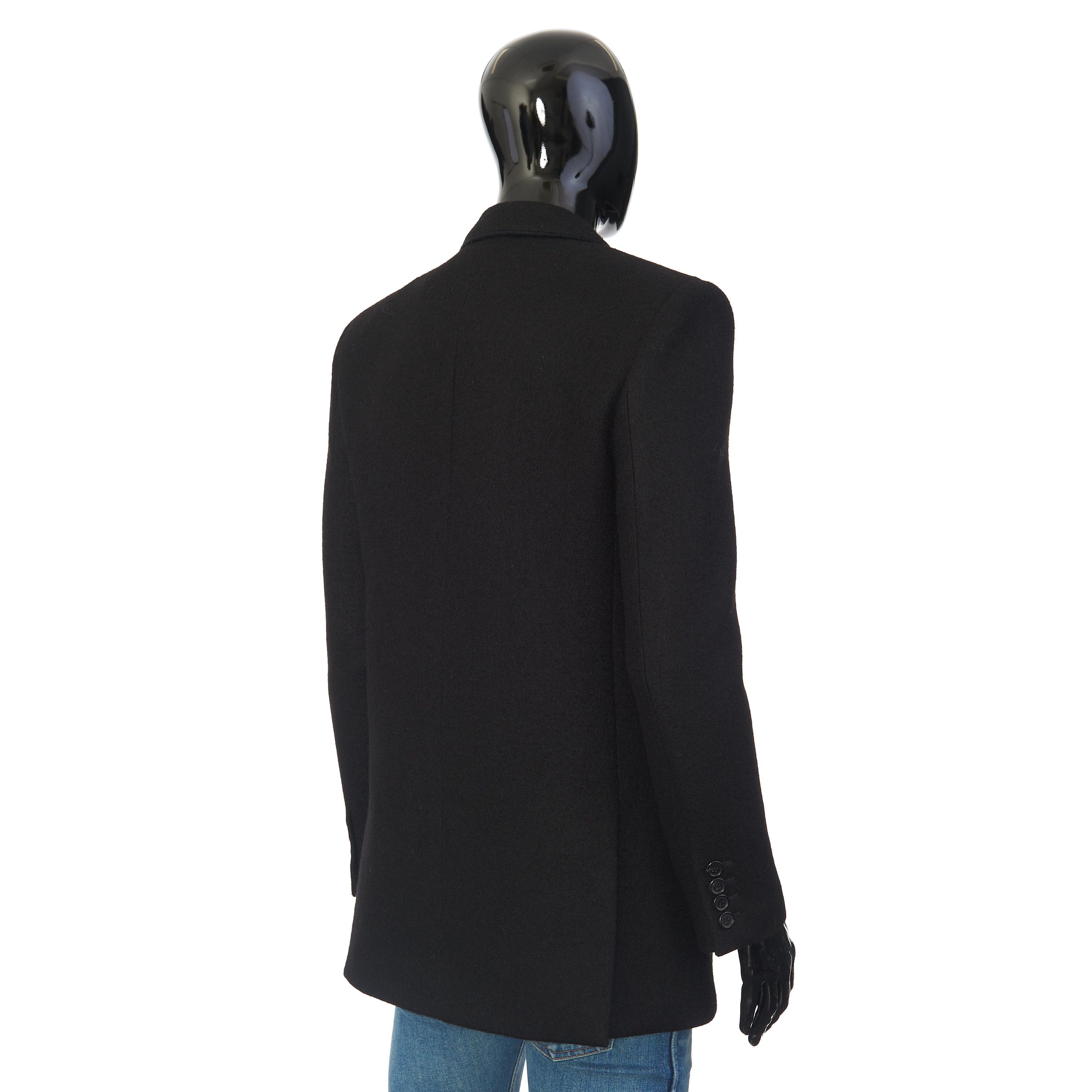 Saint Laurent Paris Slimfit Double Breasted Wool & Mohair Blend Coat Size US M / EU 48-50 / 2 - 7 Thumbnail