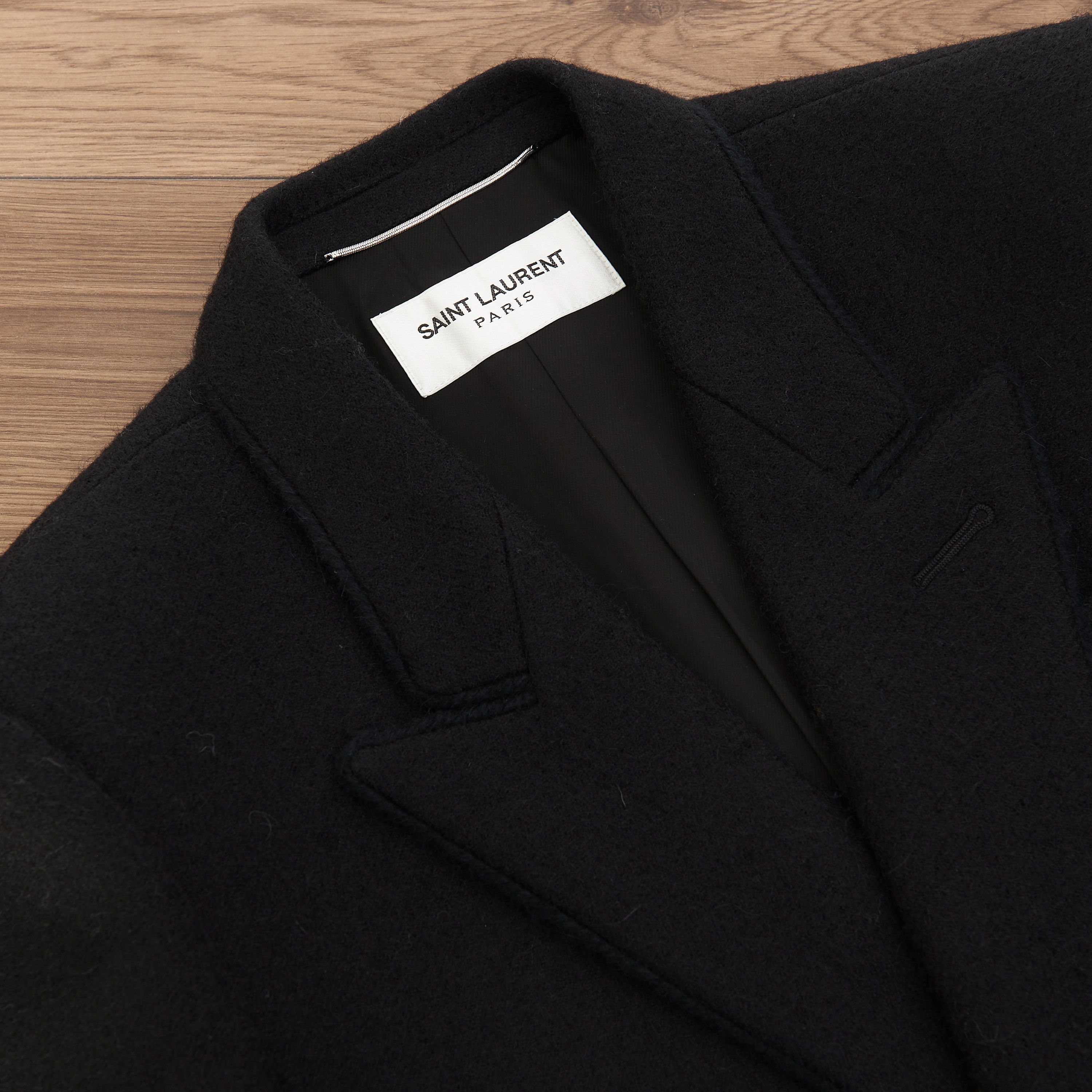 Saint Laurent Paris Slimfit Double Breasted Wool & Mohair Blend Coat Size US M / EU 48-50 / 2 - 9 Thumbnail