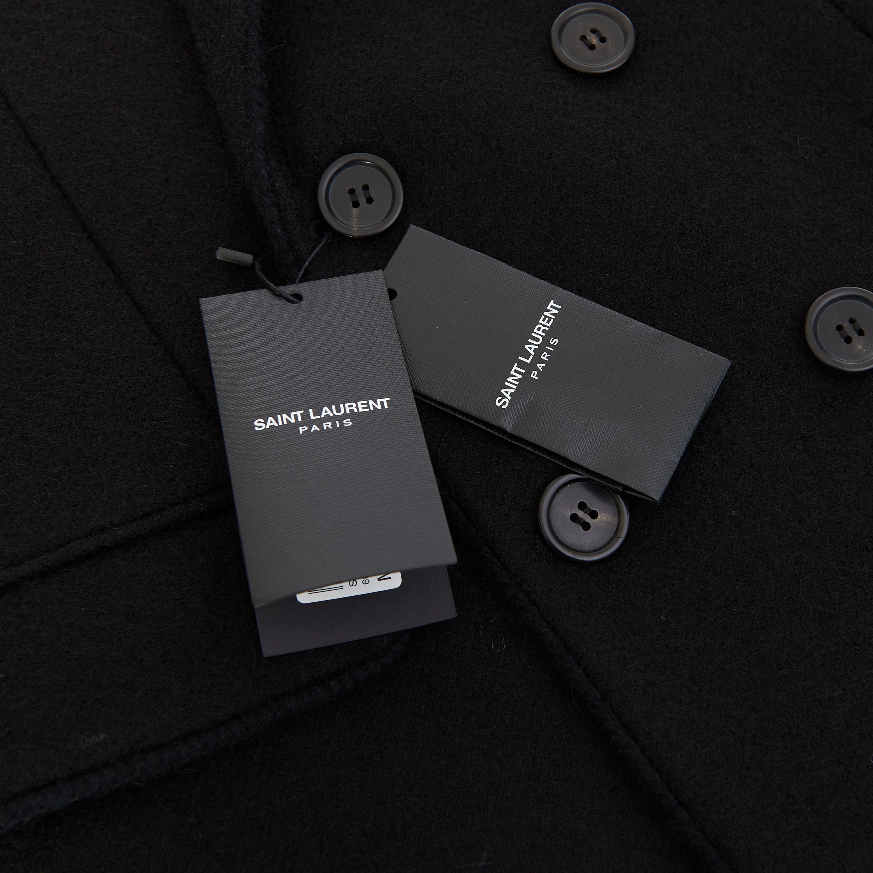 Saint Laurent Paris Slimfit Double Breasted Wool & Mohair Blend Coat Size US M / EU 48-50 / 2 - 11 Thumbnail