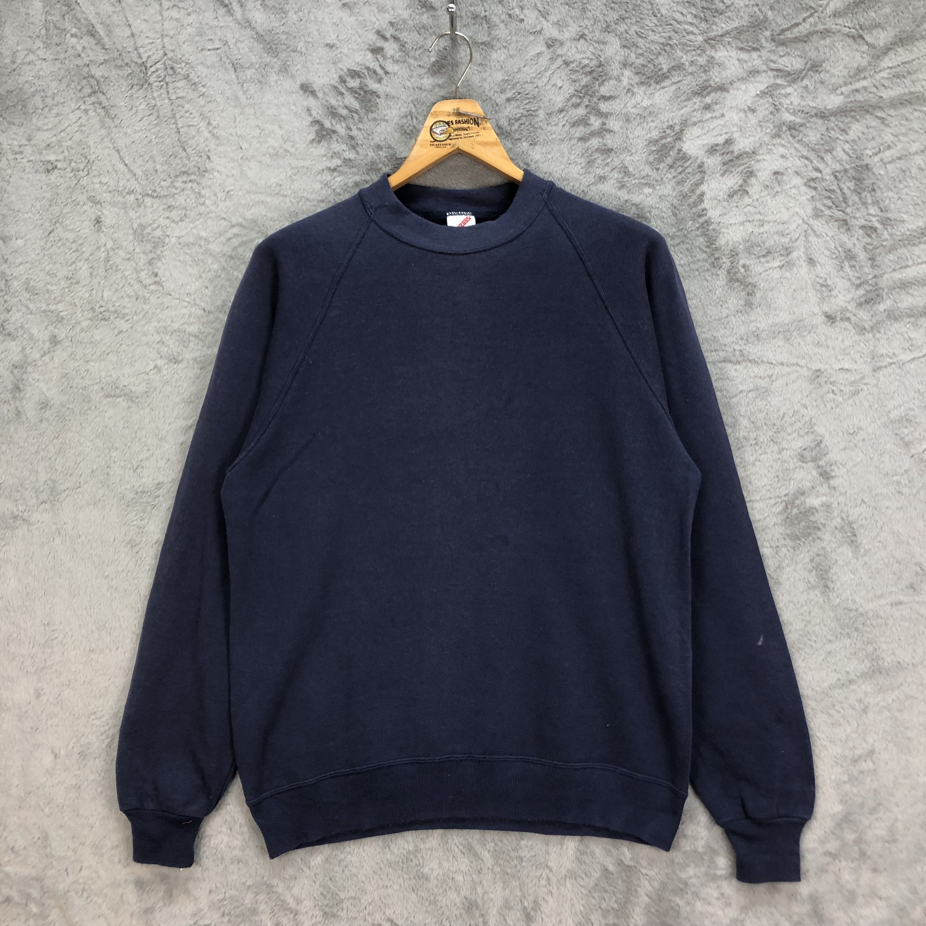 Jerzees Vintage Plain Navy Sweatshirts Jerzees Made In Usa #5013-25 Size US L / EU 52-54 / 3 - 1 Thumbnail