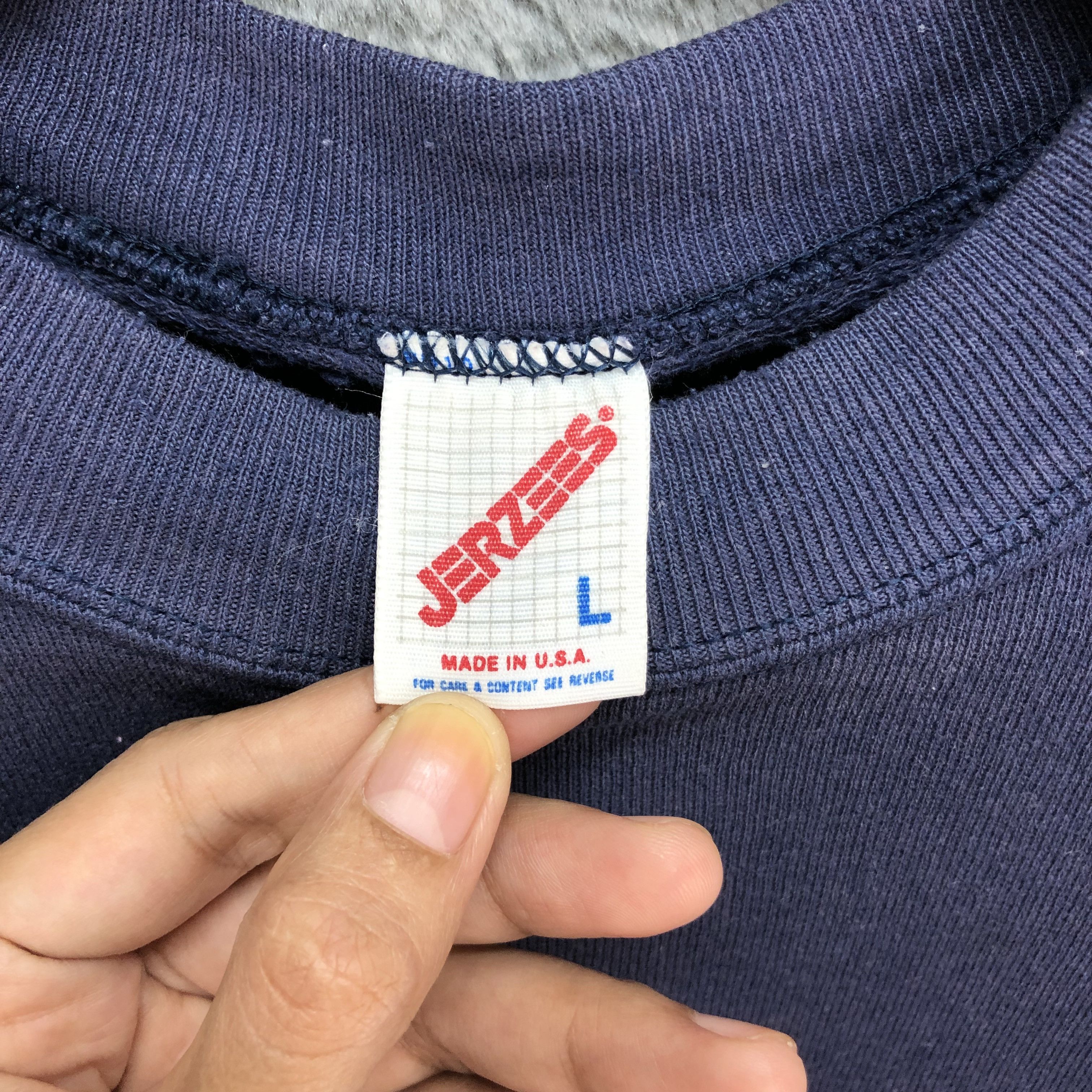 Jerzees Vintage Plain Navy Sweatshirts Jerzees Made In Usa #5013-25 Size US L / EU 52-54 / 3 - 7 Thumbnail
