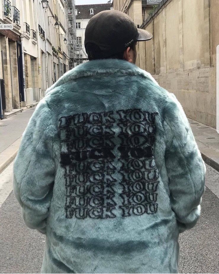 Hysteric Glamour Supreme Fuck You Faux Fur Coat | Grailed