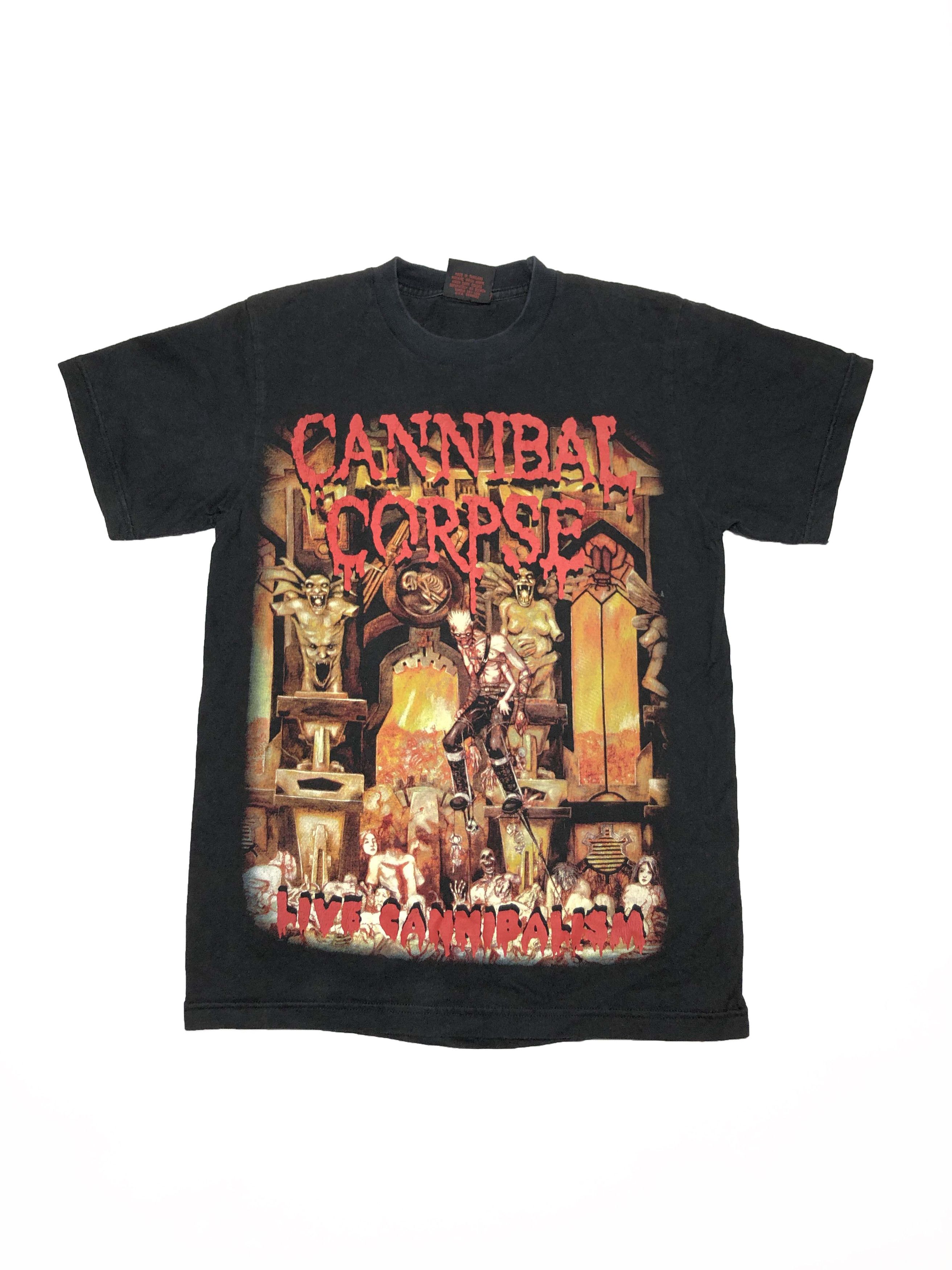 Band Tees × Vintage Cannibal Corpse 90s Vintage Live Cannibalism T Shirt Size S / US 4 / IT 40 - 1 Thumbnail
