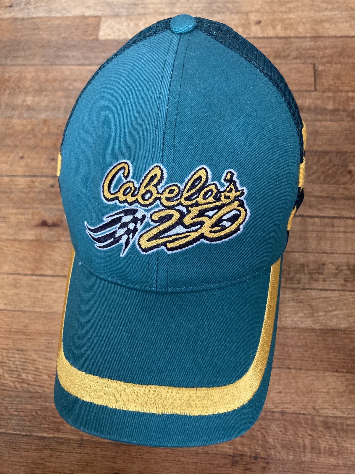 Cabelas Club Hat Baseball Cap Clasp Back Beige Adjustable Yellow