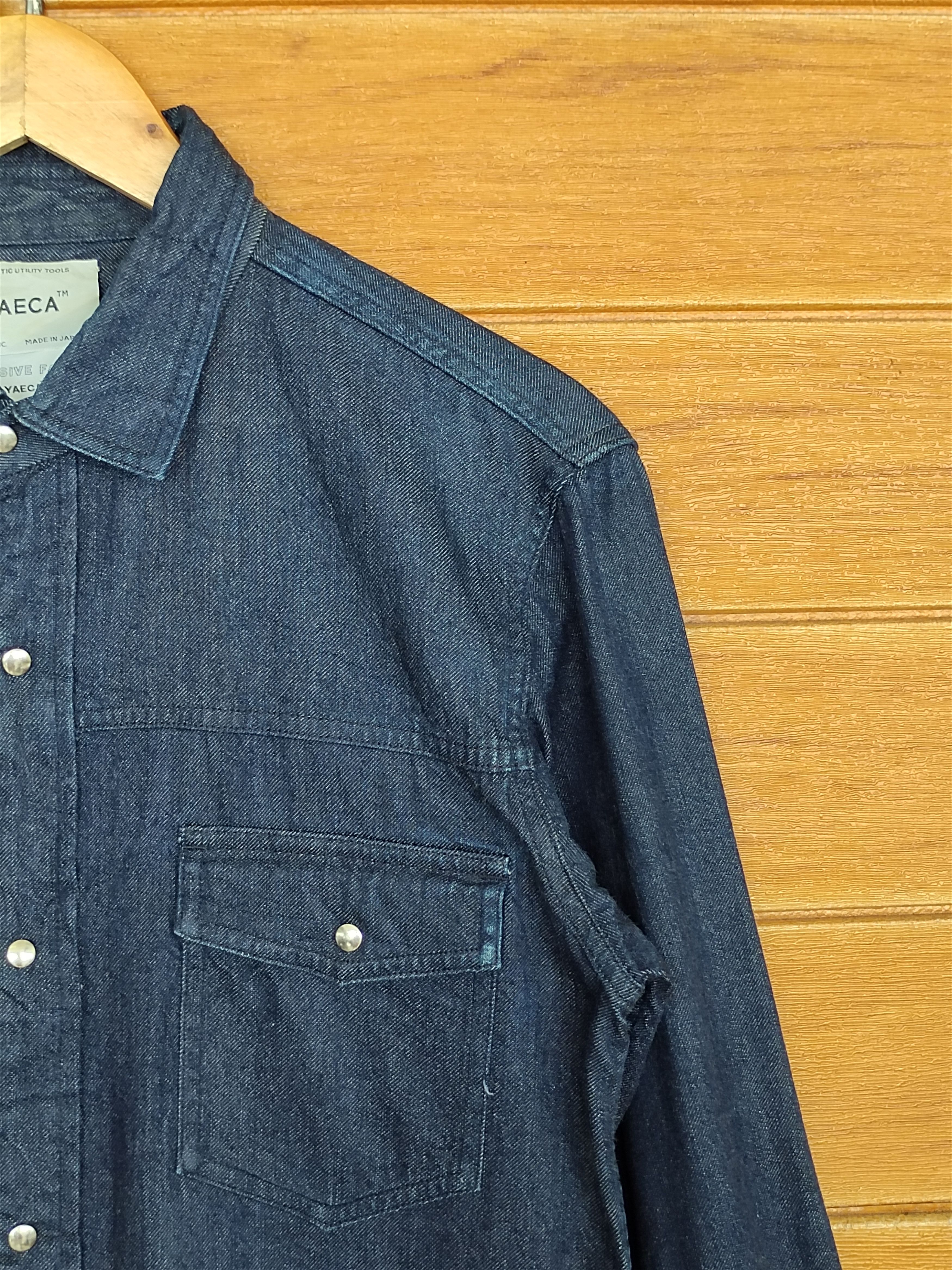 YAECA Vintage 90s YAECA Japan Double Pocket Indigo Denim Shirt Size US M / EU 48-50 / 2 - 4 Thumbnail