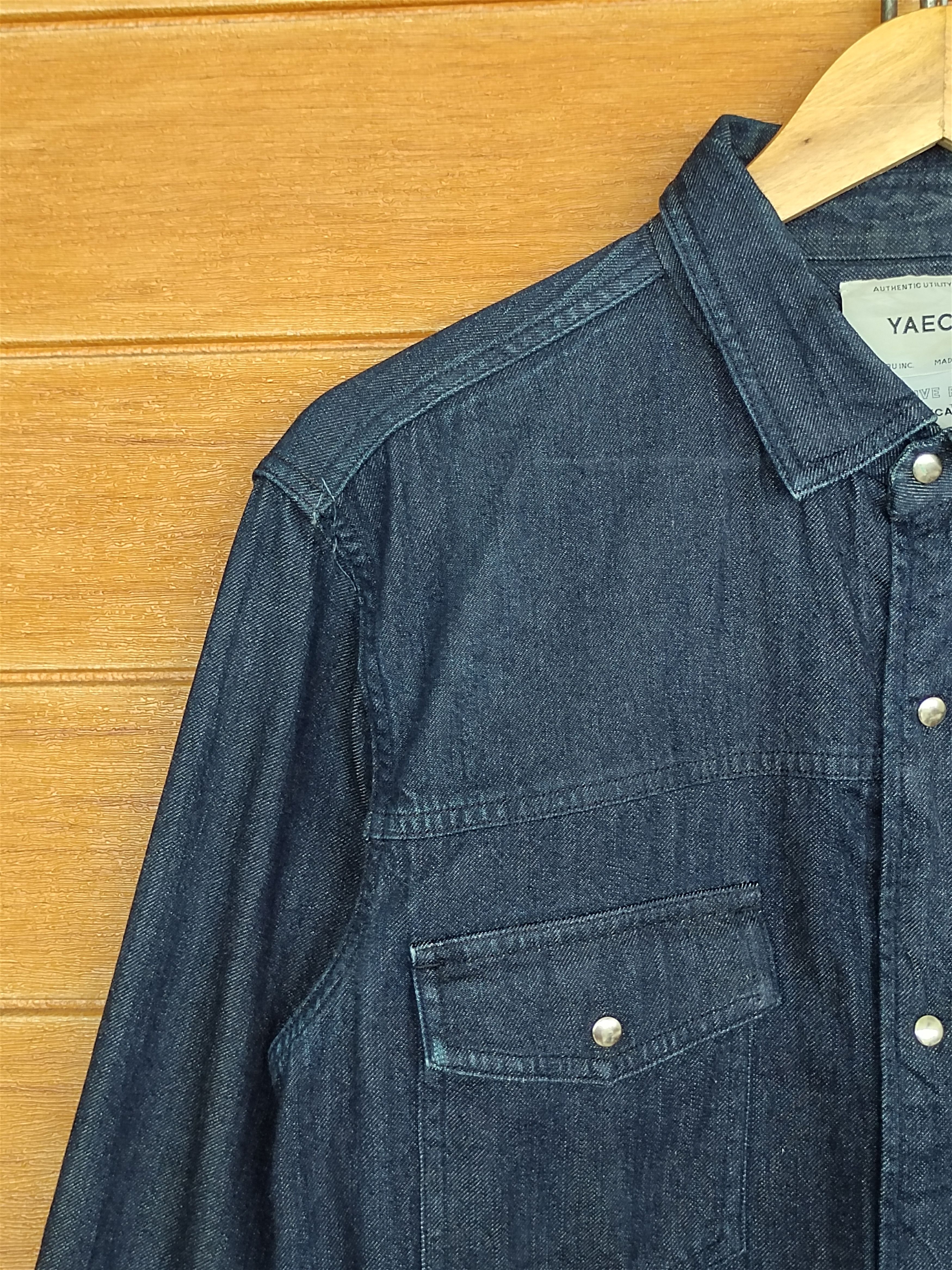 YAECA Vintage 90s YAECA Japan Double Pocket Indigo Denim Shirt Size US M / EU 48-50 / 2 - 5 Thumbnail