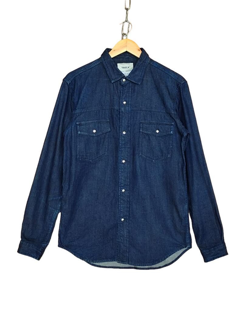 YAECA Vintage 90s YAECA Japan Double Pocket Indigo Denim Shirt Size US M / EU 48-50 / 2 - 1 Thumbnail