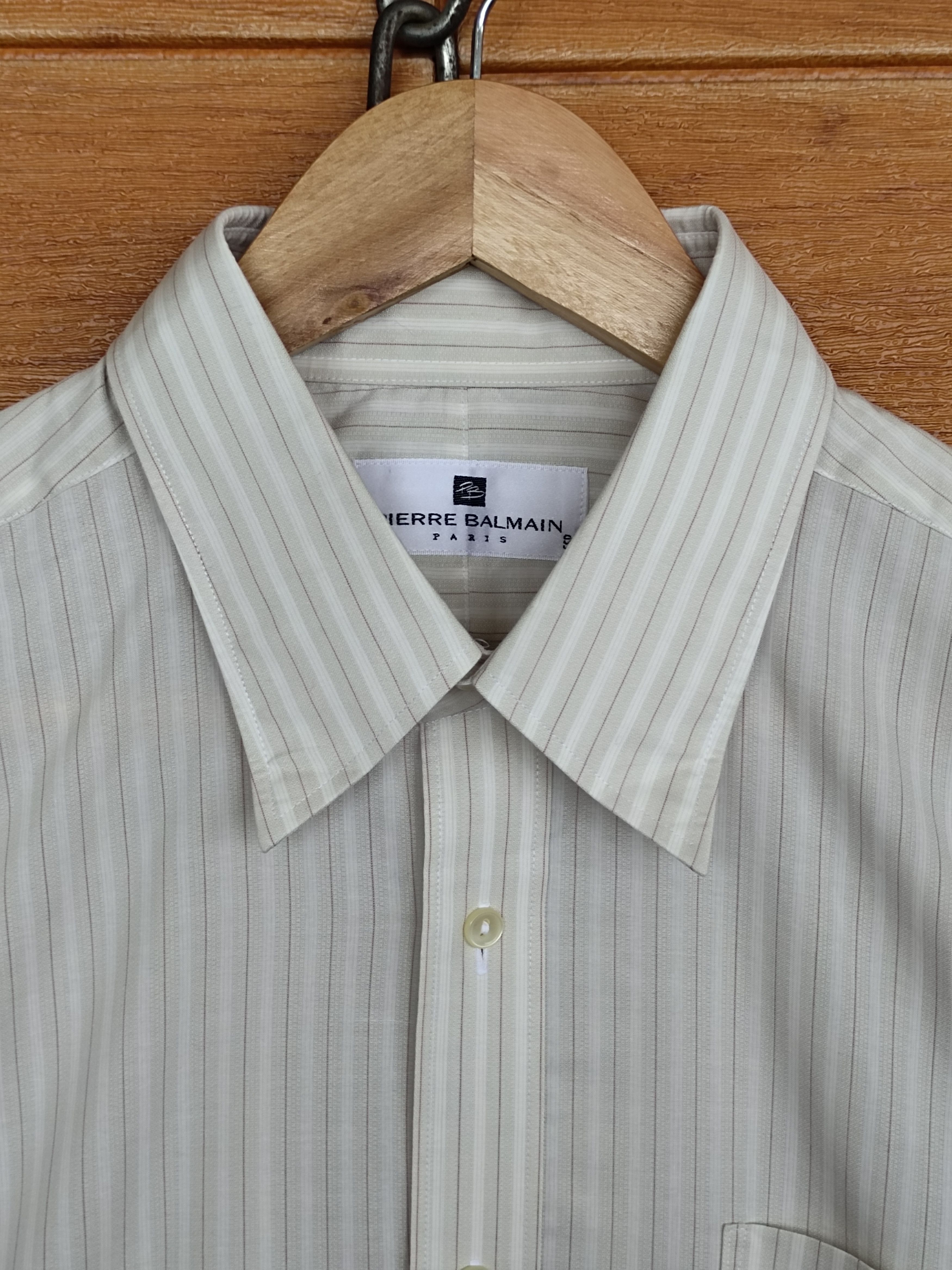 Pierre Balmain × Vintage Vintage Pierre Balmain Paris Striped Button Up Shirt Size US M / EU 48-50 / 2 - 3 Thumbnail