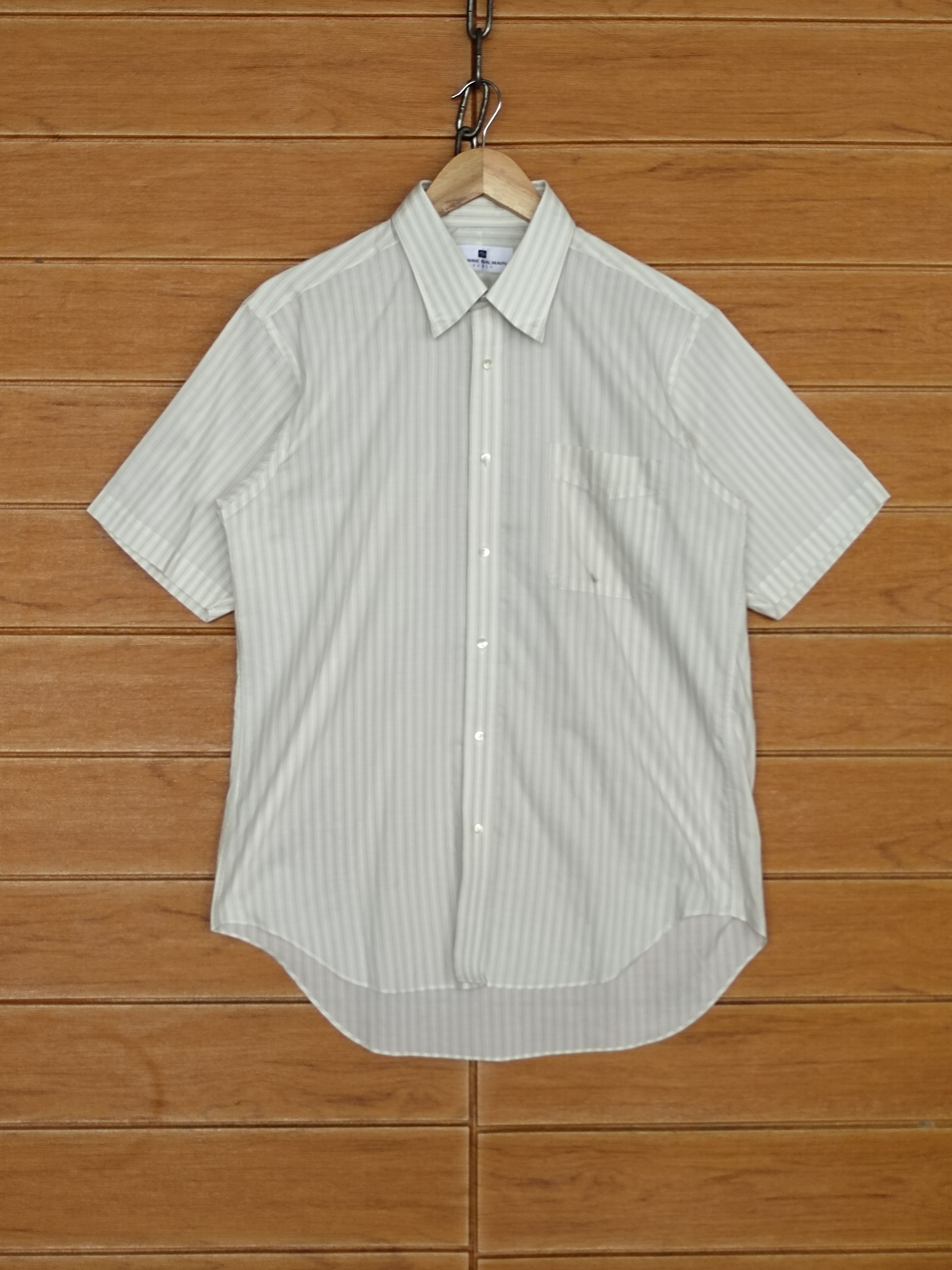 Pierre Balmain × Vintage Vintage Pierre Balmain Paris Striped Button Up Shirt Size US M / EU 48-50 / 2 - 2 Thumbnail