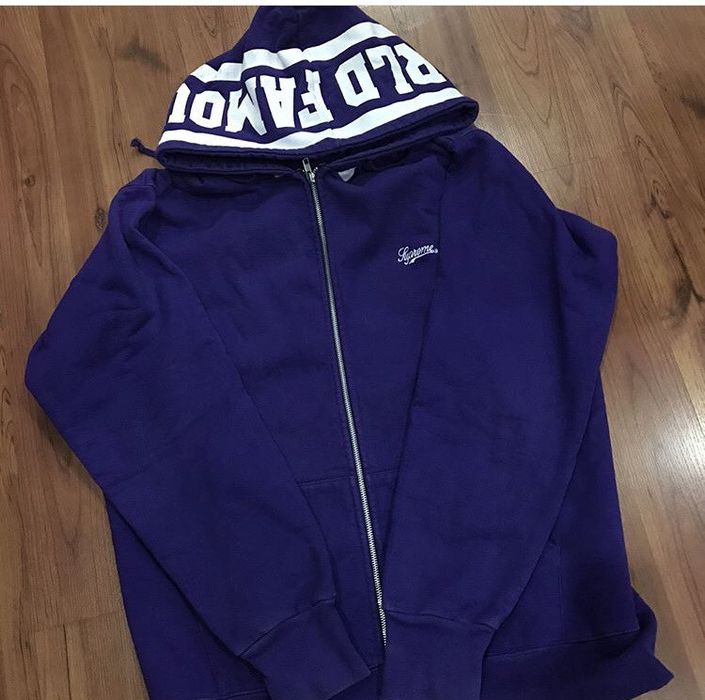 Supreme Supreme World Famous 2007 Zip Up Hoodie (Purple) | Grailed