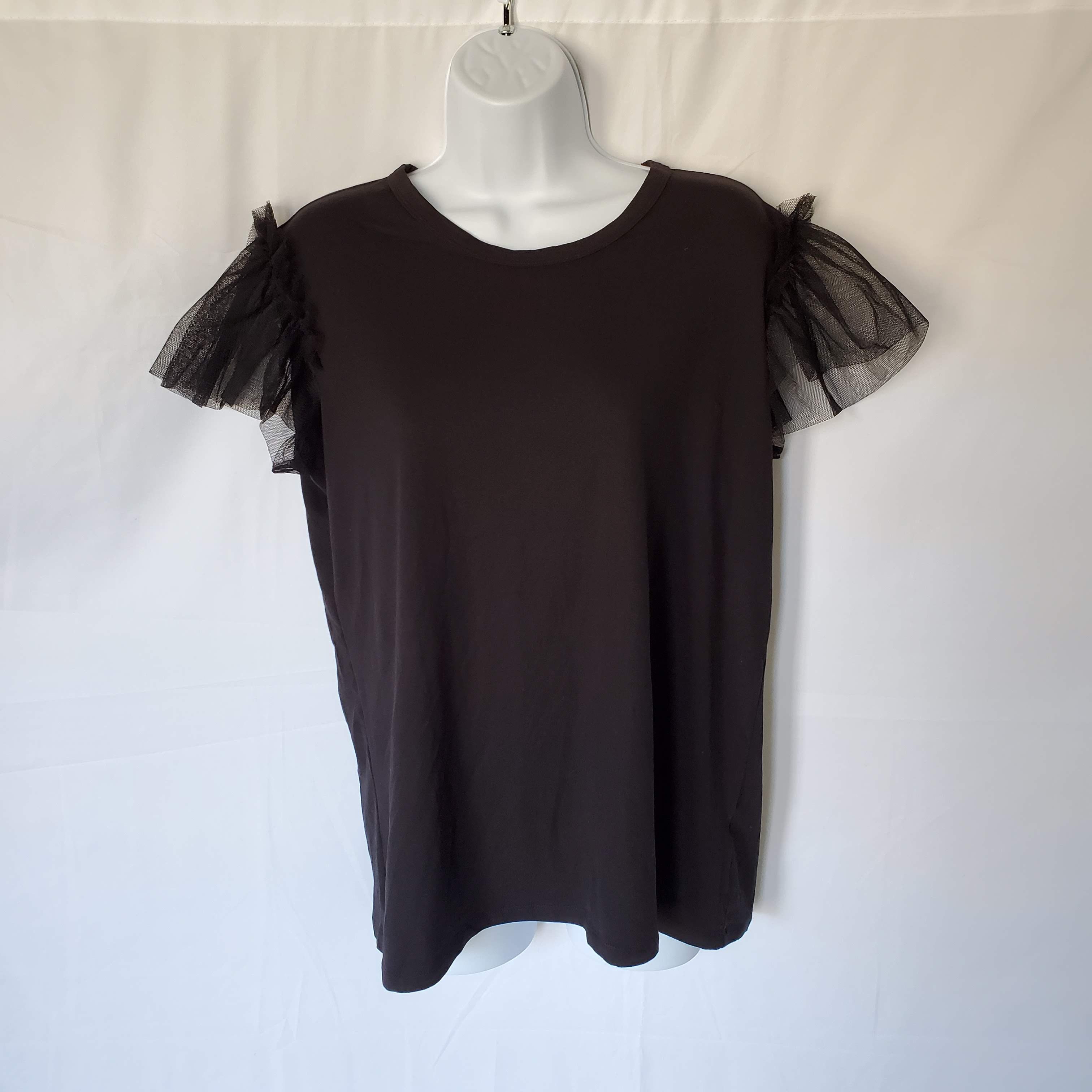 Drew NWT DREW Black Short mesh sleeve Tee Size L / US 10 / IT 46 - 1 Thumbnail