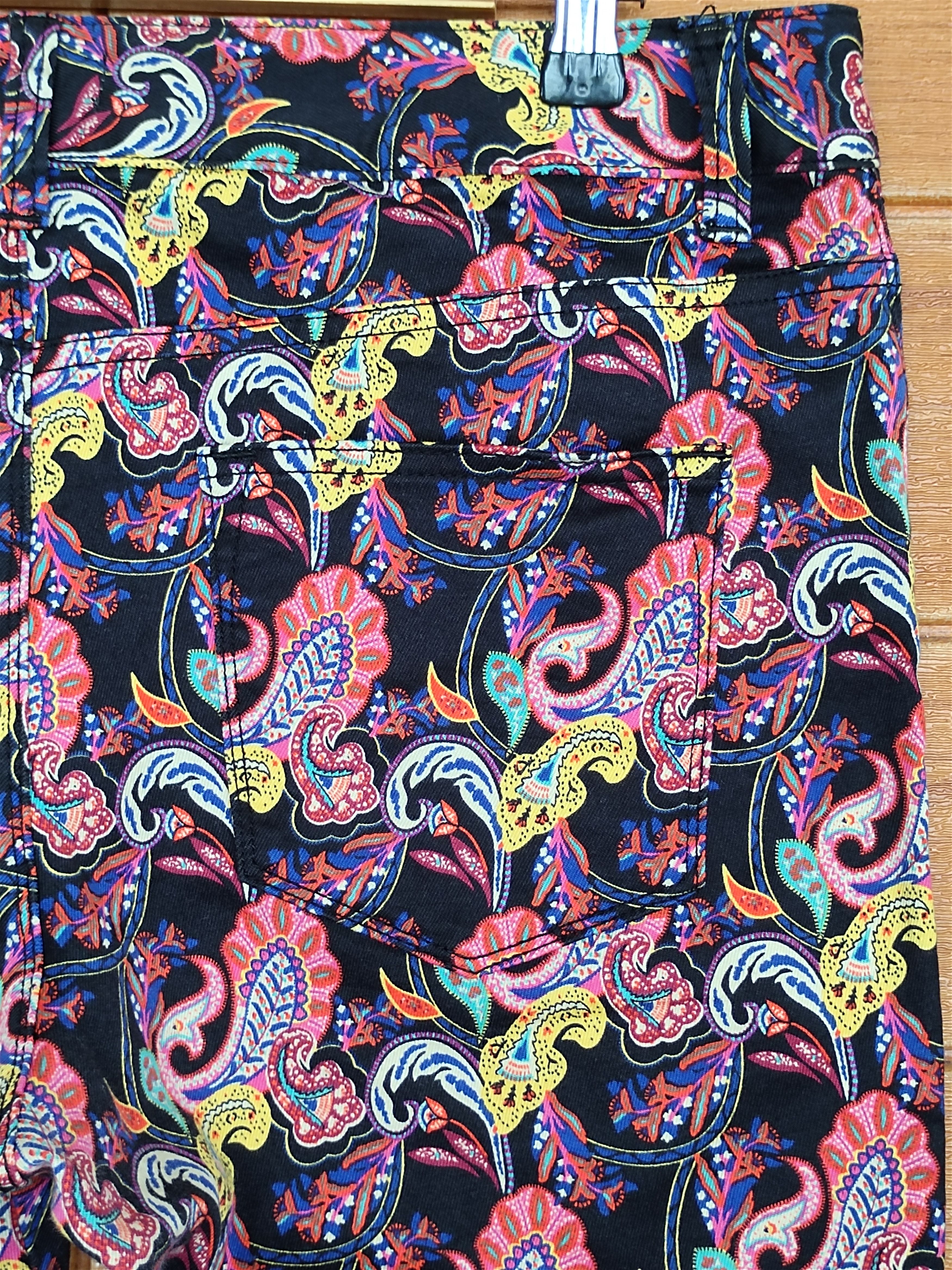 If Six Was Nine Sussan Paisley Printed Skinny Denim Pants Hippie Size 32" / US 10 / IT 46 - 13 Thumbnail