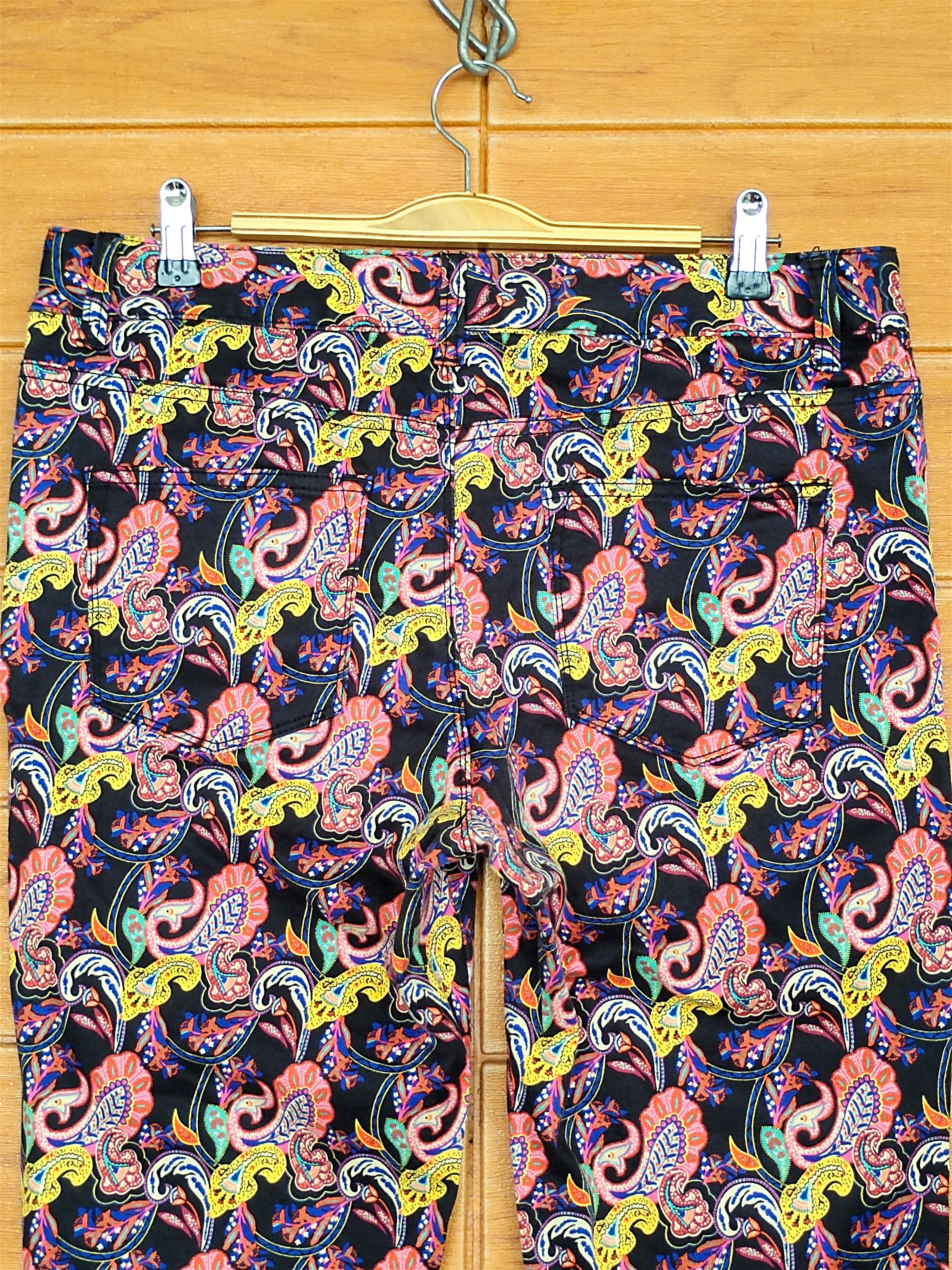 If Six Was Nine Sussan Paisley Printed Skinny Denim Pants Hippie Size 32" / US 10 / IT 46 - 12 Thumbnail
