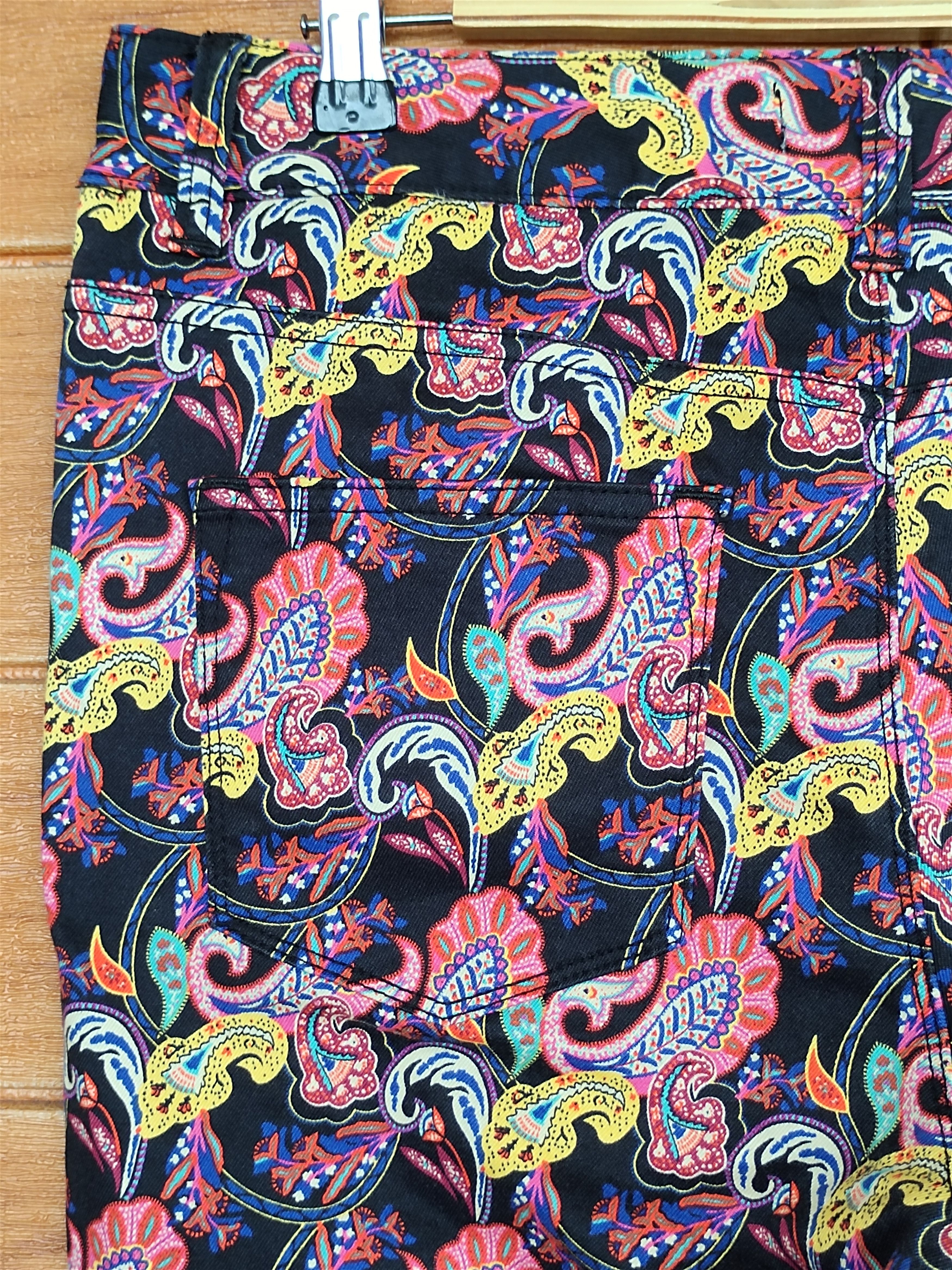 If Six Was Nine Sussan Paisley Printed Skinny Denim Pants Hippie Size 32" / US 10 / IT 46 - 14 Thumbnail