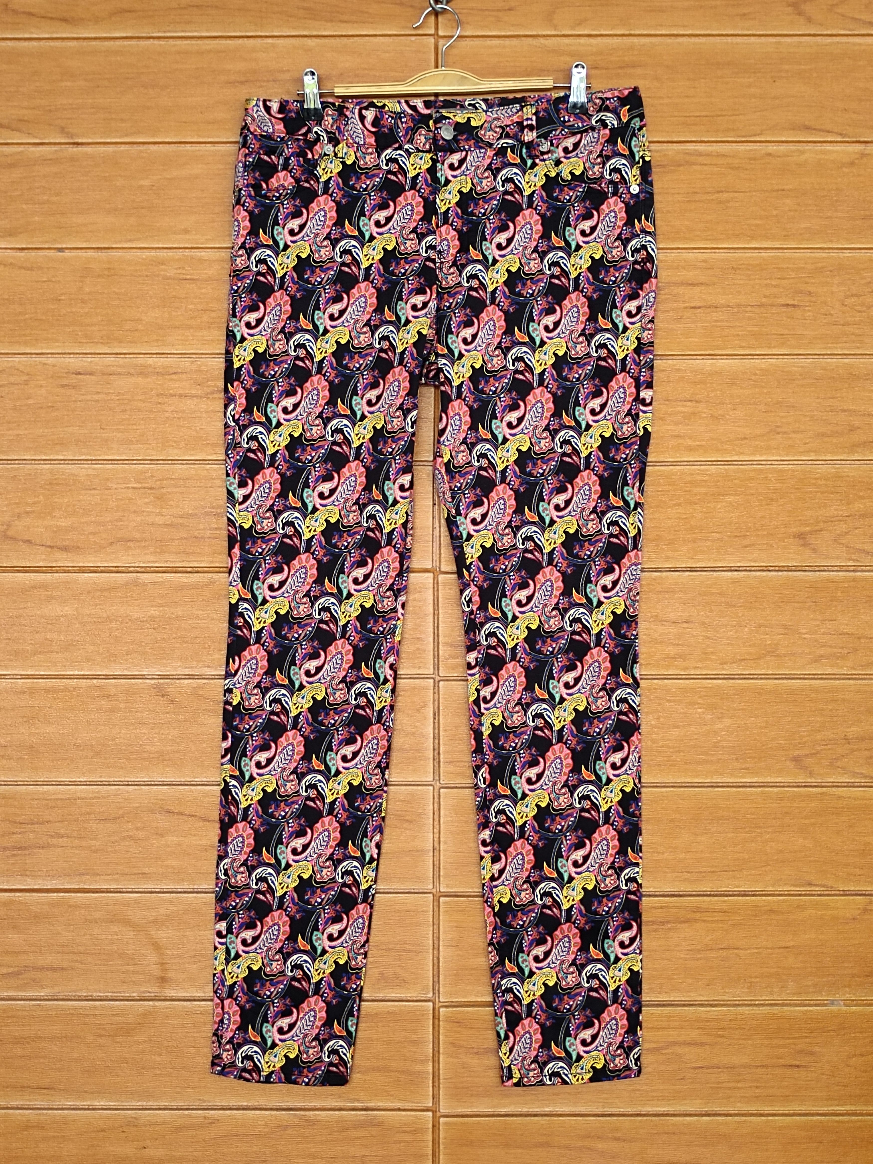 If Six Was Nine Sussan Paisley Printed Skinny Denim Pants Hippie Size 32" / US 10 / IT 46 - 2 Thumbnail