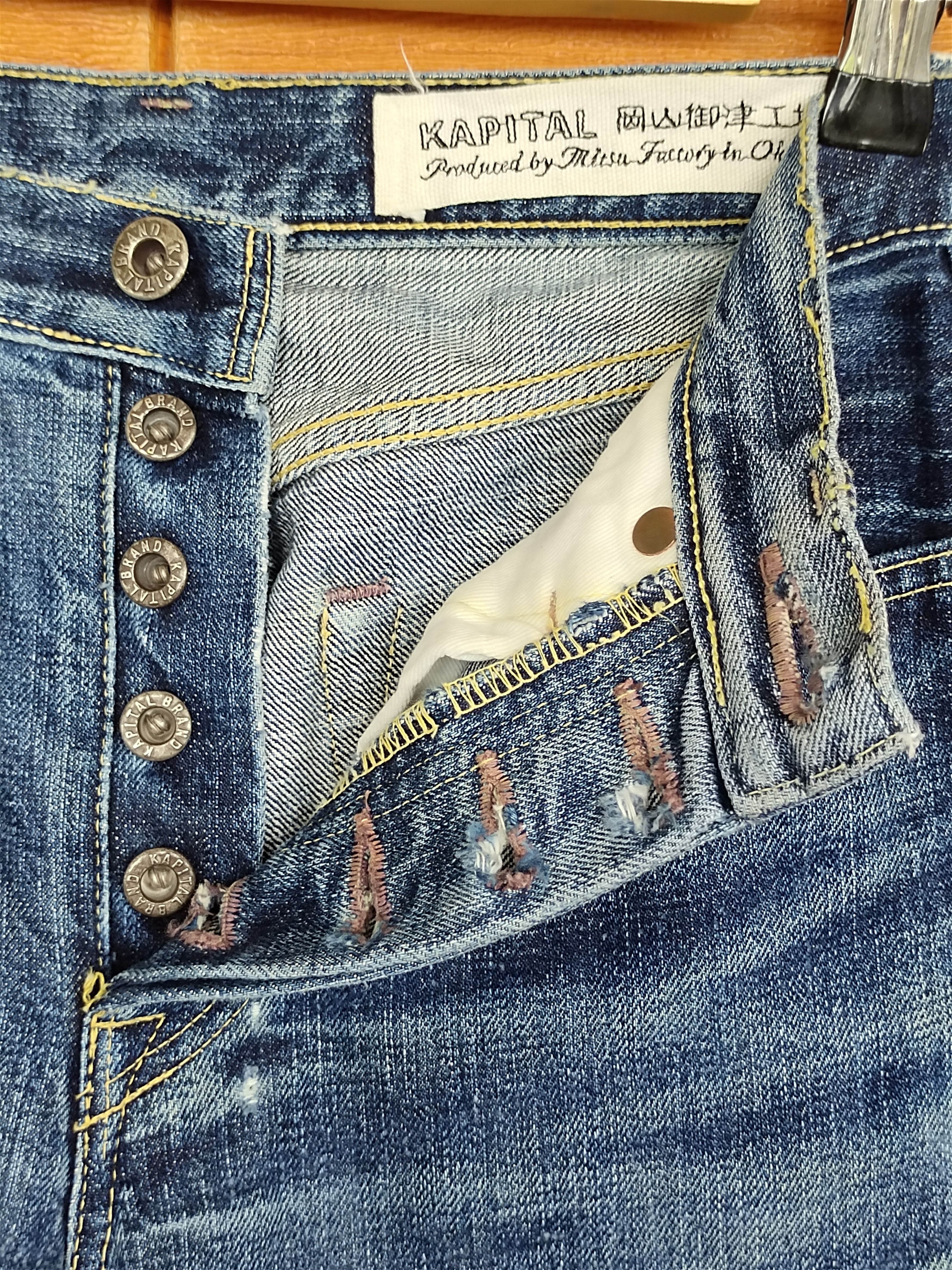 Kapital OG Kapital Japan Okayama Distress Faded Selvedge Denim Jeans Size US 27 - 18 Thumbnail