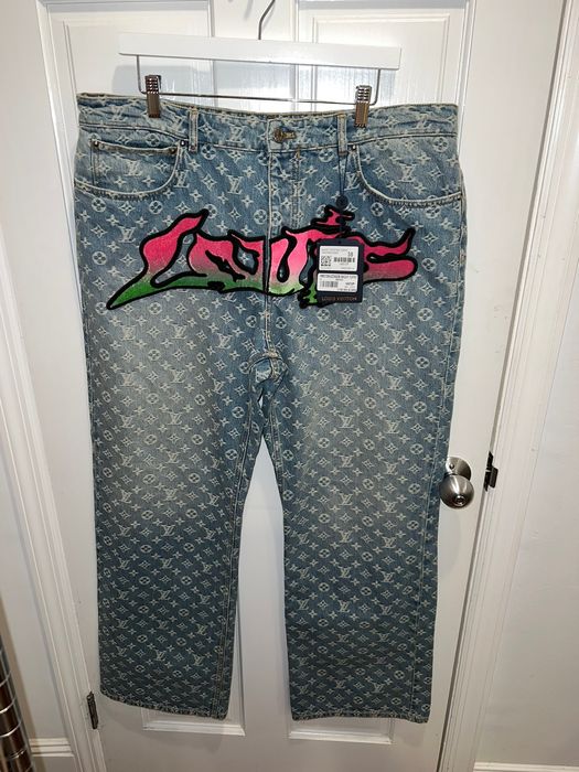 lv graffiti jeans