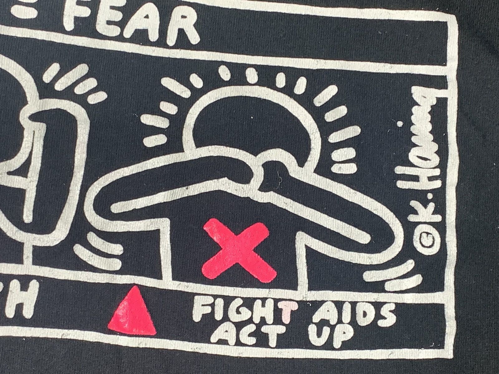 Keith Haring × Vintage Keith Haring "Silence = Death" "Fight Aids Act Up" Size US XL / EU 56 / 4 - 5 Thumbnail