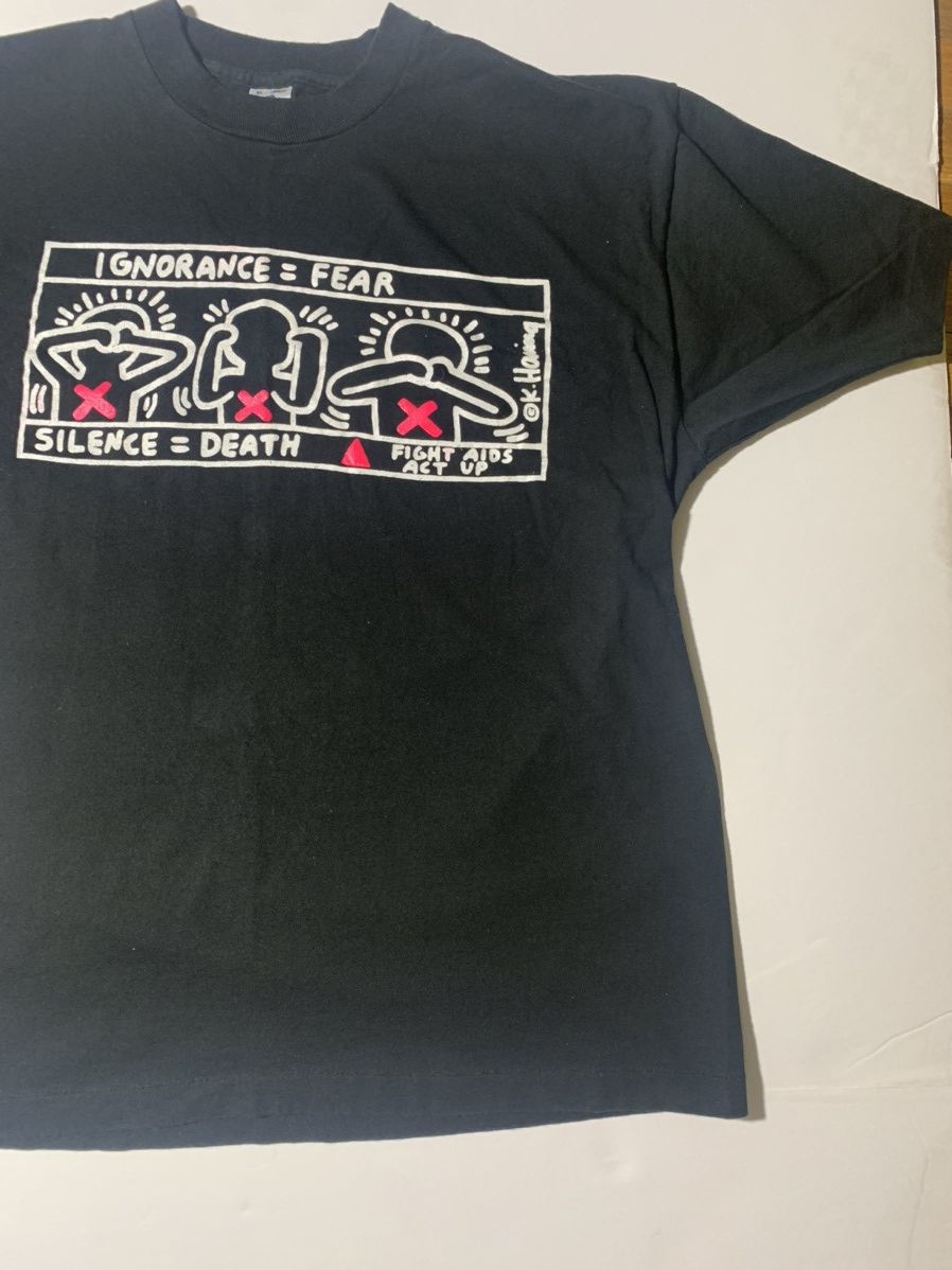 Keith Haring × Vintage Keith Haring "Silence = Death" "Fight Aids Act Up" Size US XL / EU 56 / 4 - 12 Thumbnail