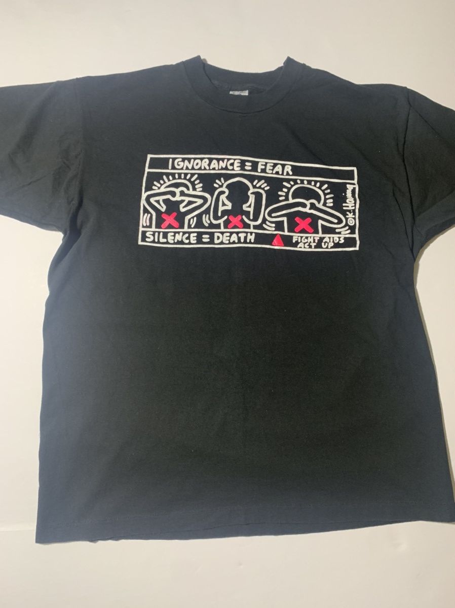 Keith Haring × Vintage Keith Haring "Silence = Death" "Fight Aids Act Up" Size US XL / EU 56 / 4 - 11 Thumbnail