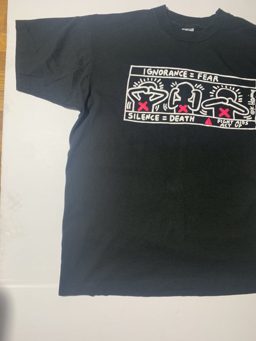 Keith Haring × Vintage Keith Haring "Silence = Death" "Fight Aids Act Up" Size US XL / EU 56 / 4 - 2 Thumbnail