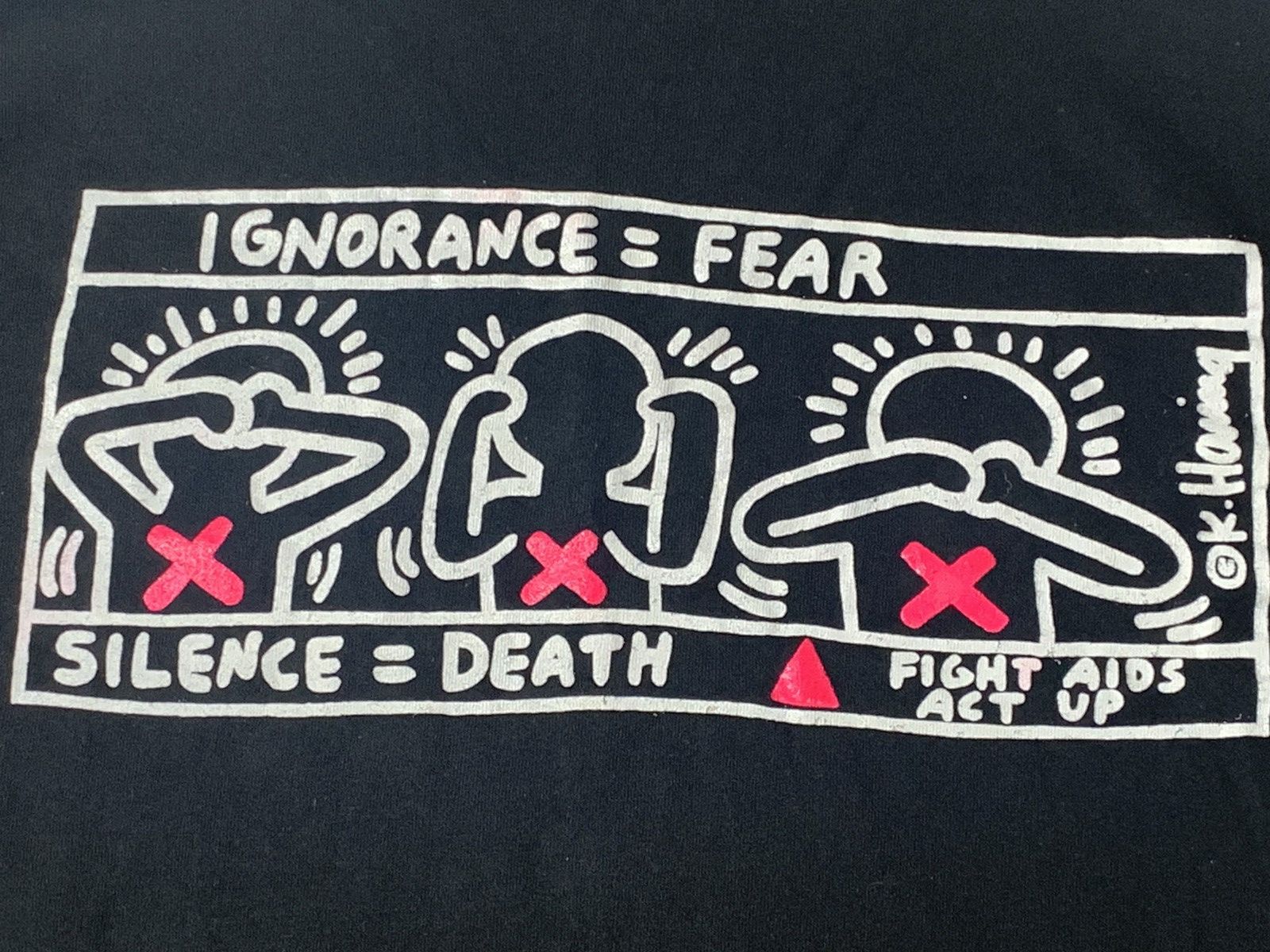 Keith Haring × Vintage Keith Haring "Silence = Death" "Fight Aids Act Up" Size US XL / EU 56 / 4 - 6 Thumbnail