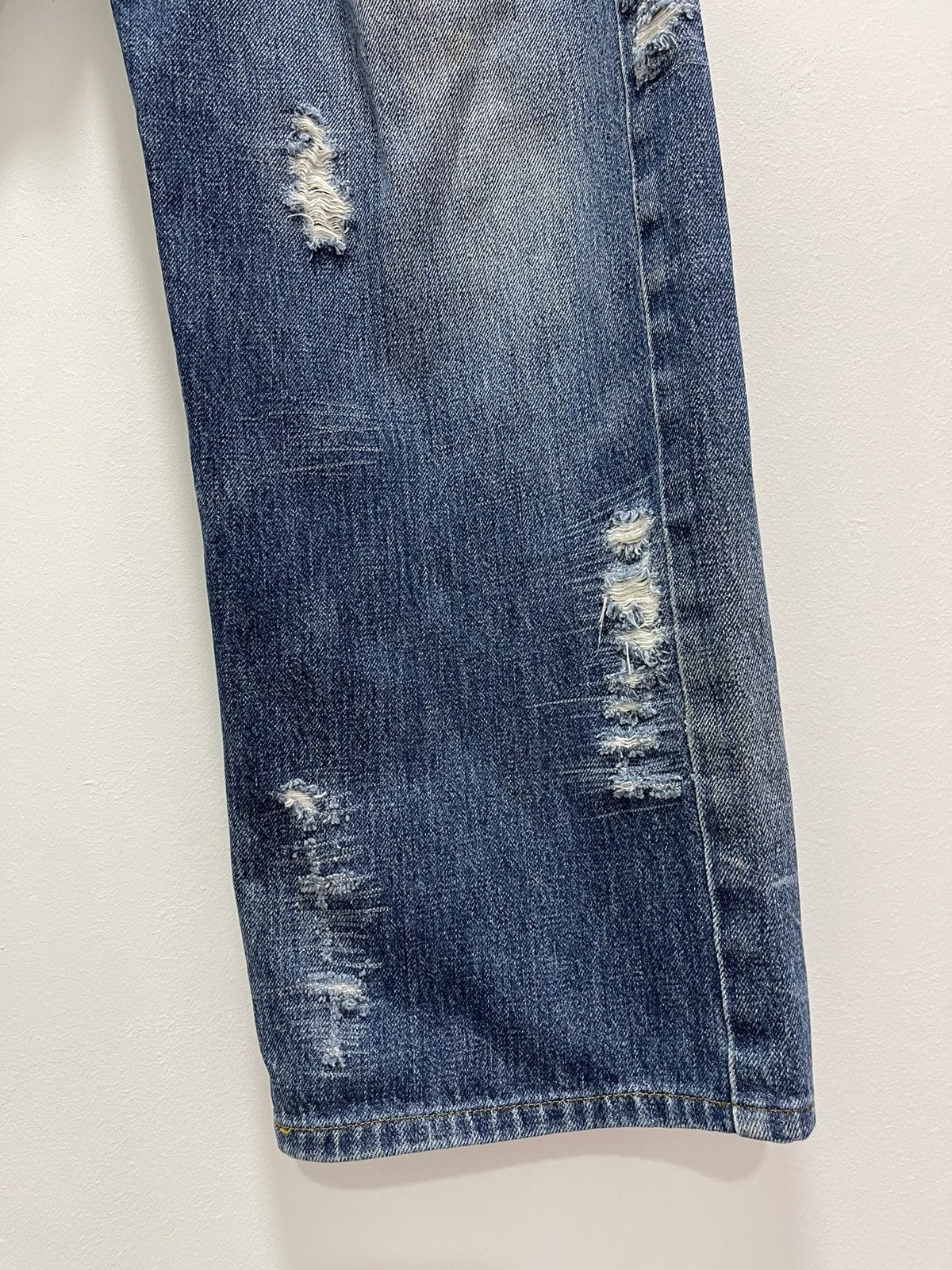 Edwin JAPANESE EDWIN DISTROYED BAGGY SELVEDGE DISTRESSED JEANS Size US 30 / EU 46 - 5 Thumbnail