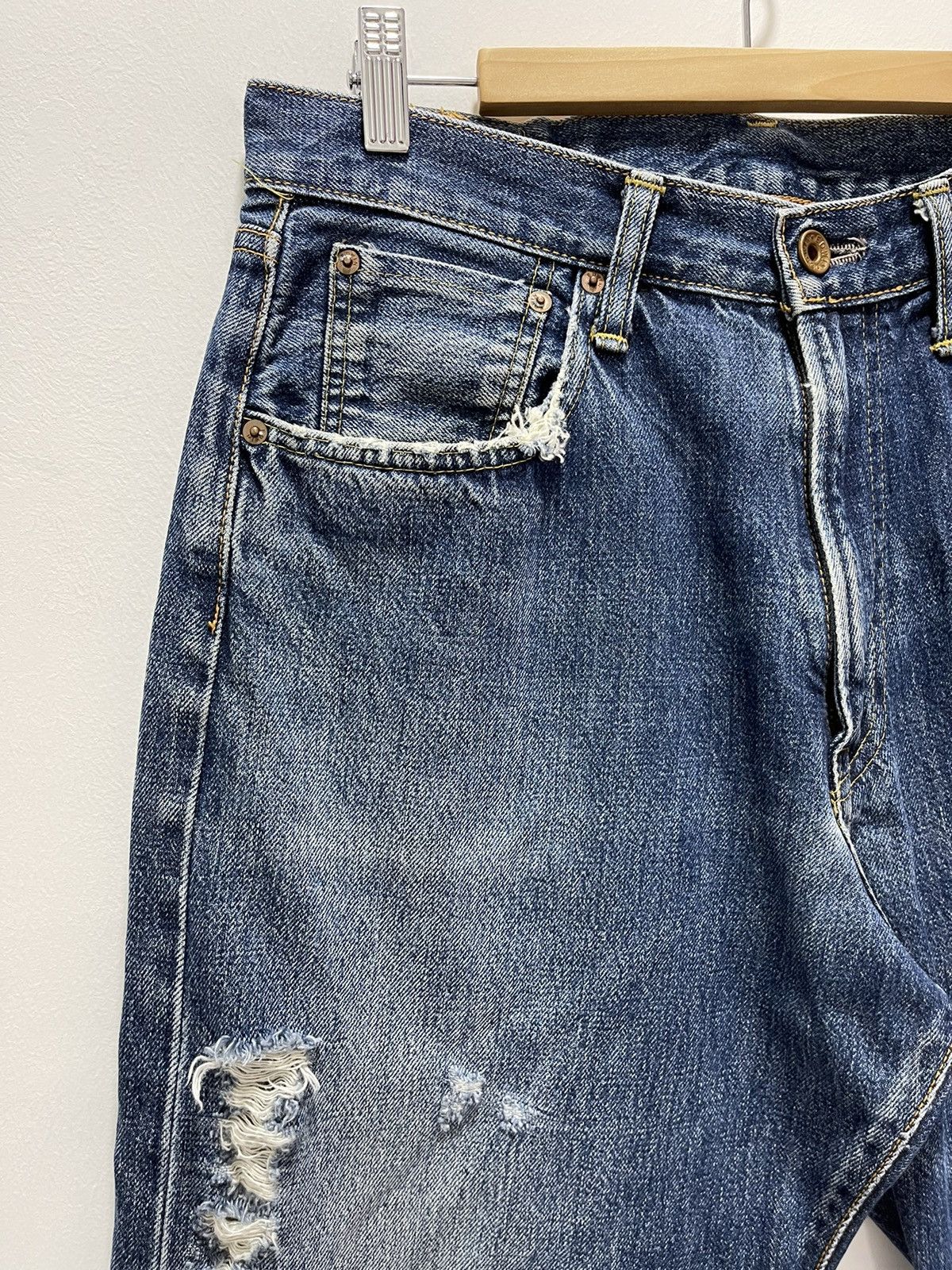 Edwin JAPANESE EDWIN DISTROYED BAGGY SELVEDGE DISTRESSED JEANS Size US 30 / EU 46 - 3 Thumbnail