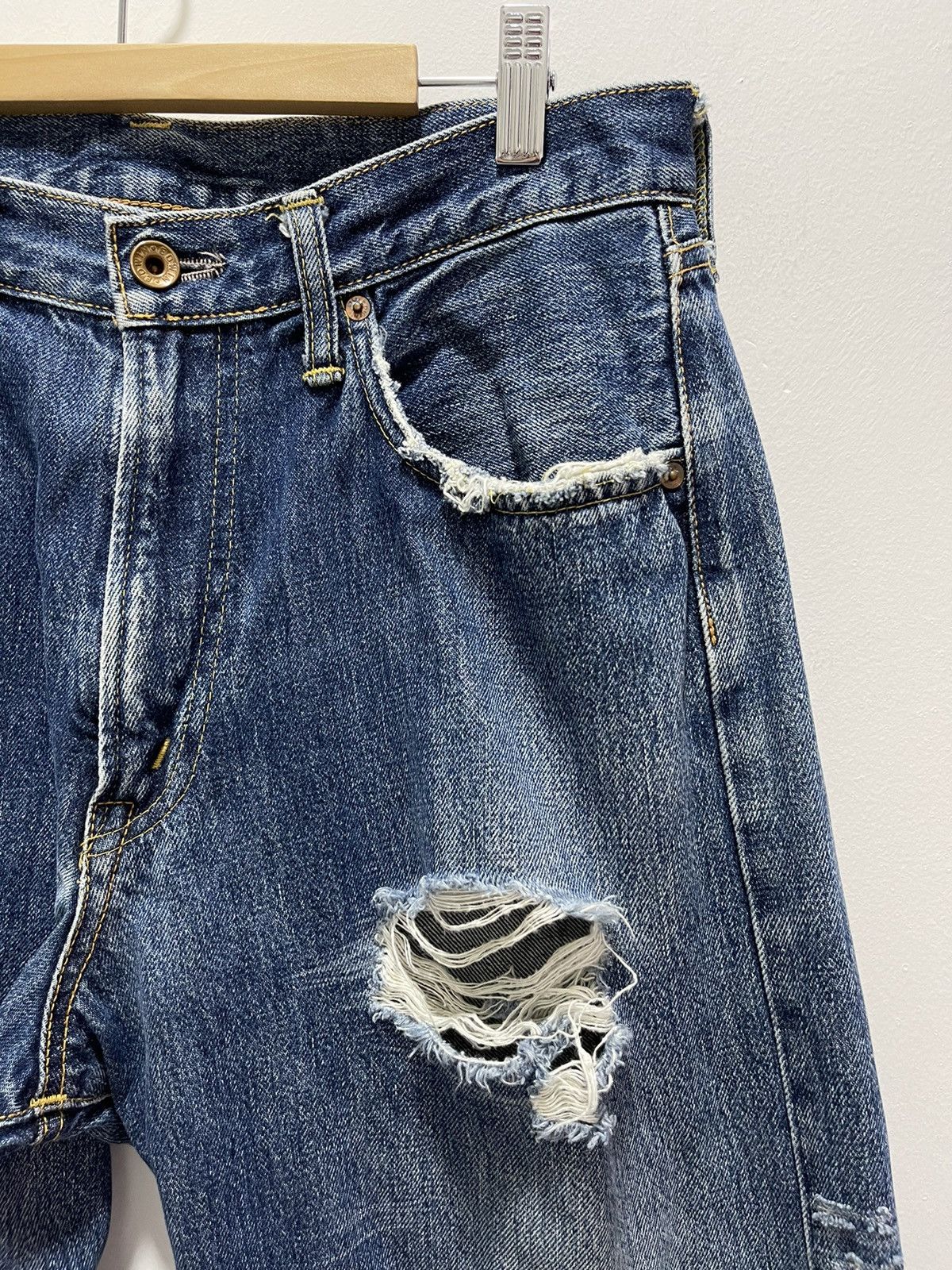 Edwin JAPANESE EDWIN DISTROYED BAGGY SELVEDGE DISTRESSED JEANS Size US 30 / EU 46 - 2 Thumbnail