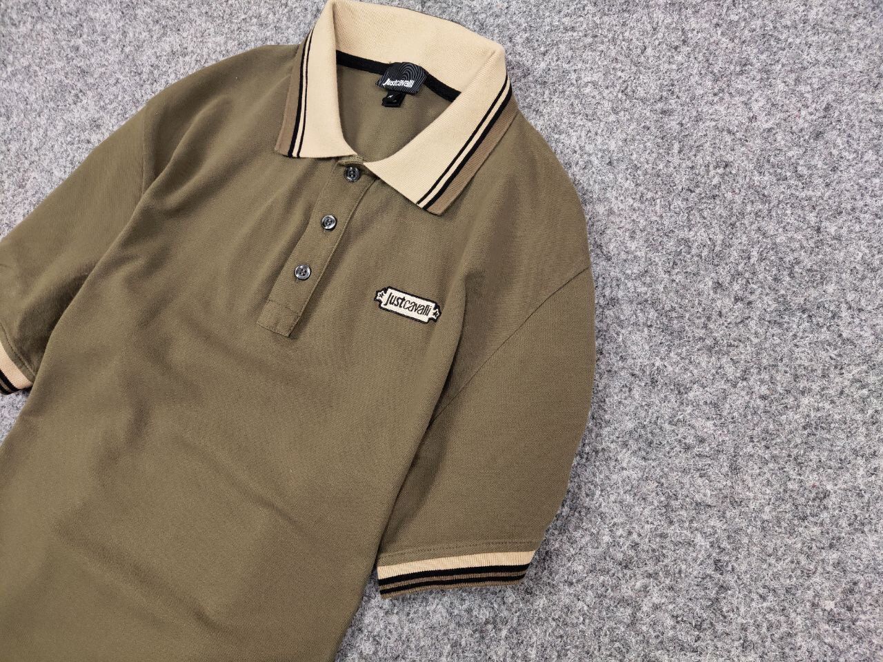 Just Cavalli Just Cavalli Exclusive Designer Olive Mens Polo Shirt Size US M / EU 48-50 / 2 - 5 Thumbnail