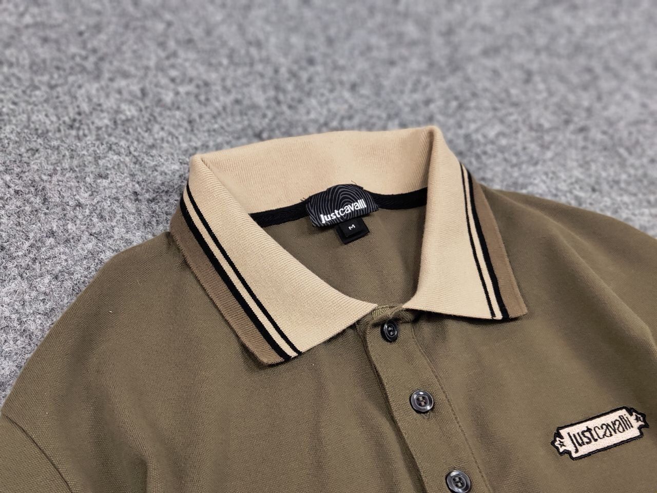 Just Cavalli Just Cavalli Exclusive Designer Olive Mens Polo Shirt Size US M / EU 48-50 / 2 - 11 Thumbnail