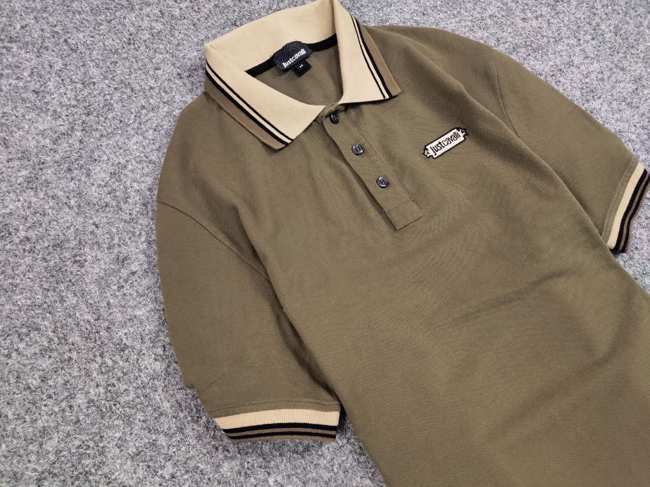 Just Cavalli Just Cavalli Exclusive Designer Olive Mens Polo Shirt Size US M / EU 48-50 / 2 - 7 Thumbnail