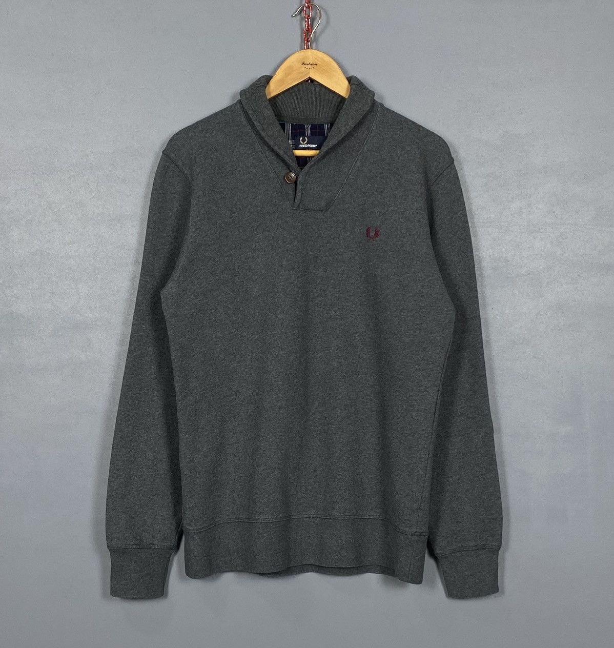Fred Perry Fred Perry Shawl Collar Jumper Sweatshirt Casual Grey Top Size US M / EU 48-50 / 2 - 1 Thumbnail