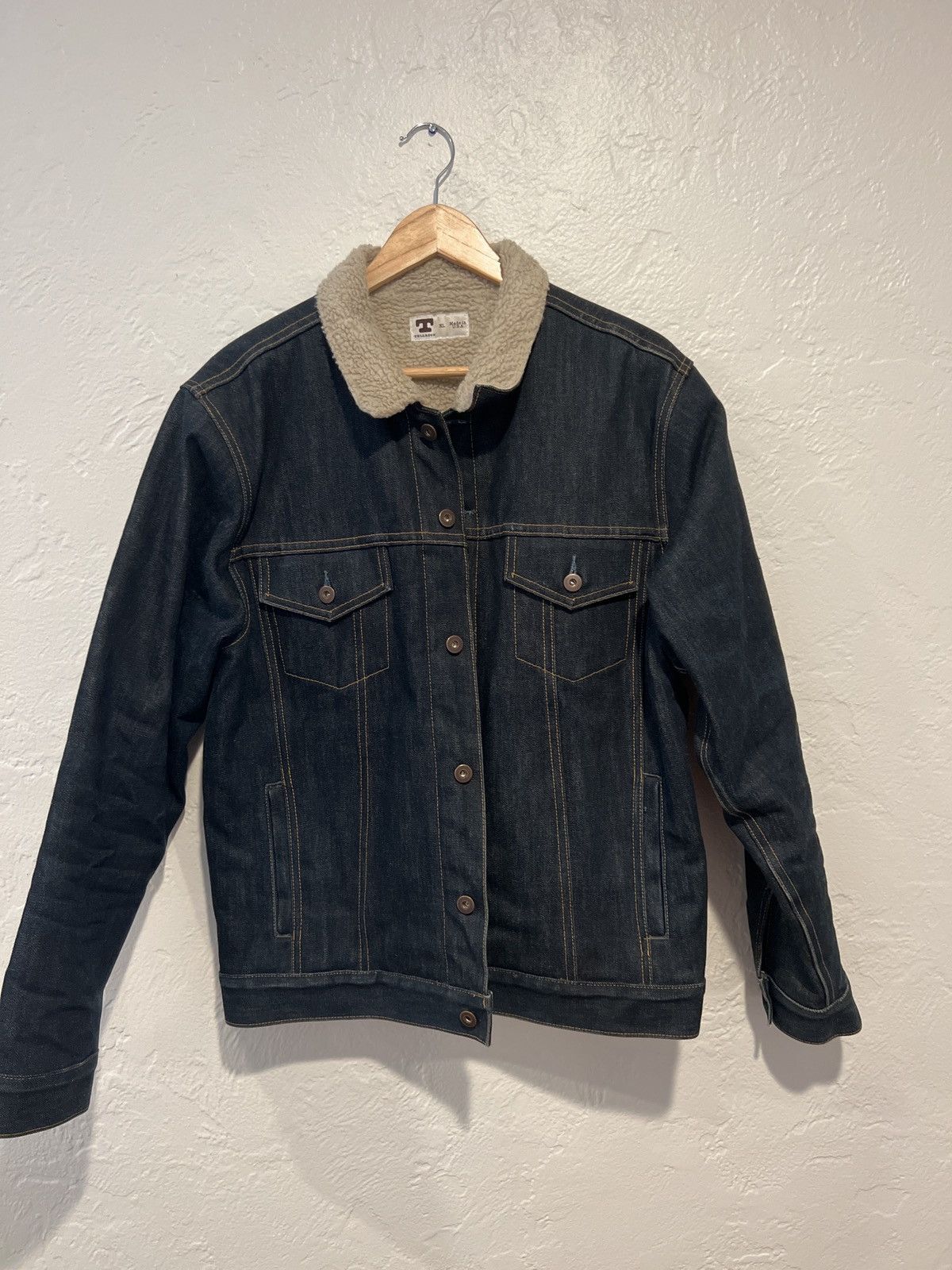 Tellason Tellason Sherpa L/XL Denim Trucker Jacket, Made in USA Size US XL / EU 56 / 4 - 1 Thumbnail