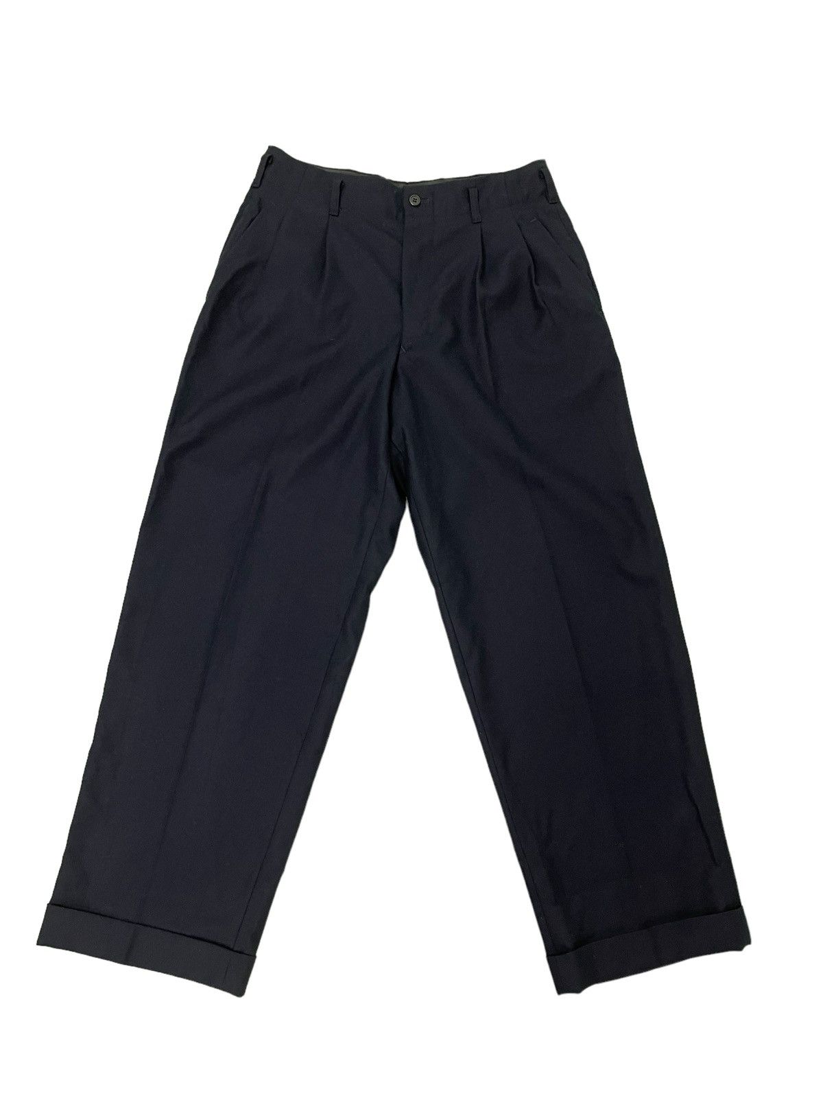 Yohji Yamamoto Yohji Yamamoto Wool Wide Trouser Central Railway Jpn 2🟦3 Size US 31 - 2 Thumbnail