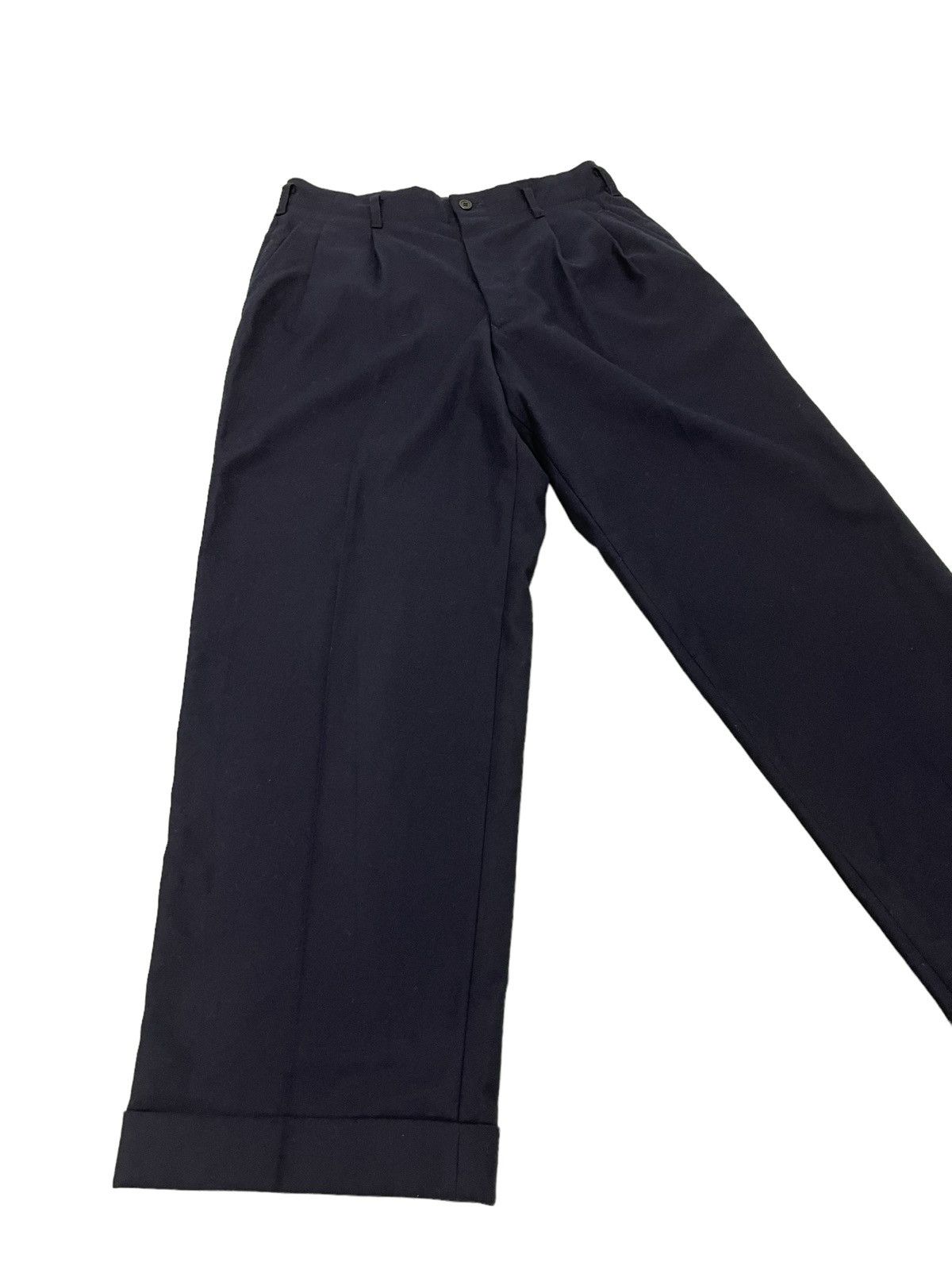 Yohji Yamamoto Yohji Yamamoto Wool Wide Trouser Central Railway Jpn 2🟦3 Size US 31 - 3 Thumbnail