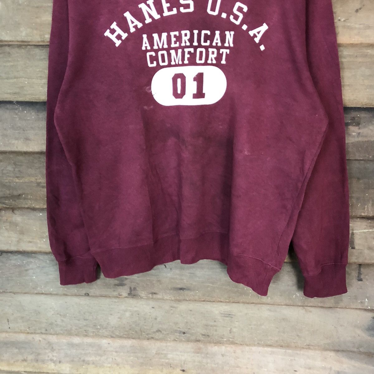 Hanes × Vintage Hanes U.S.A vintage Maroon Sweatshirt #5989 Size US L / EU 52-54 / 3 - 3 Thumbnail