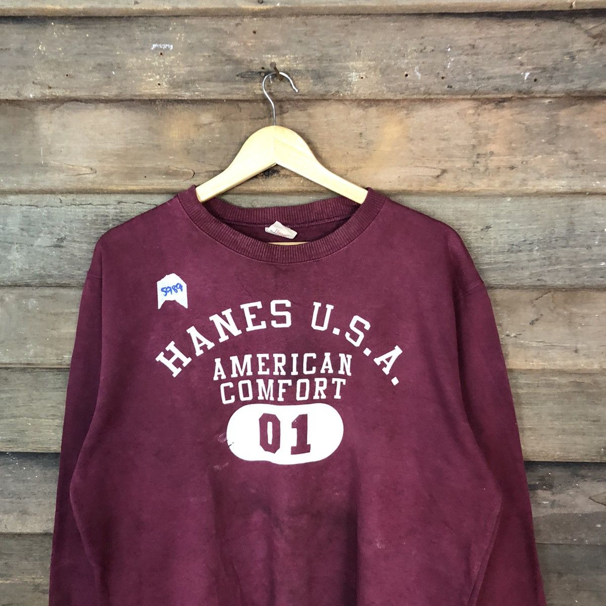 Hanes × Vintage Hanes U.S.A vintage Maroon Sweatshirt #5989 Size US L / EU 52-54 / 3 - 2 Thumbnail