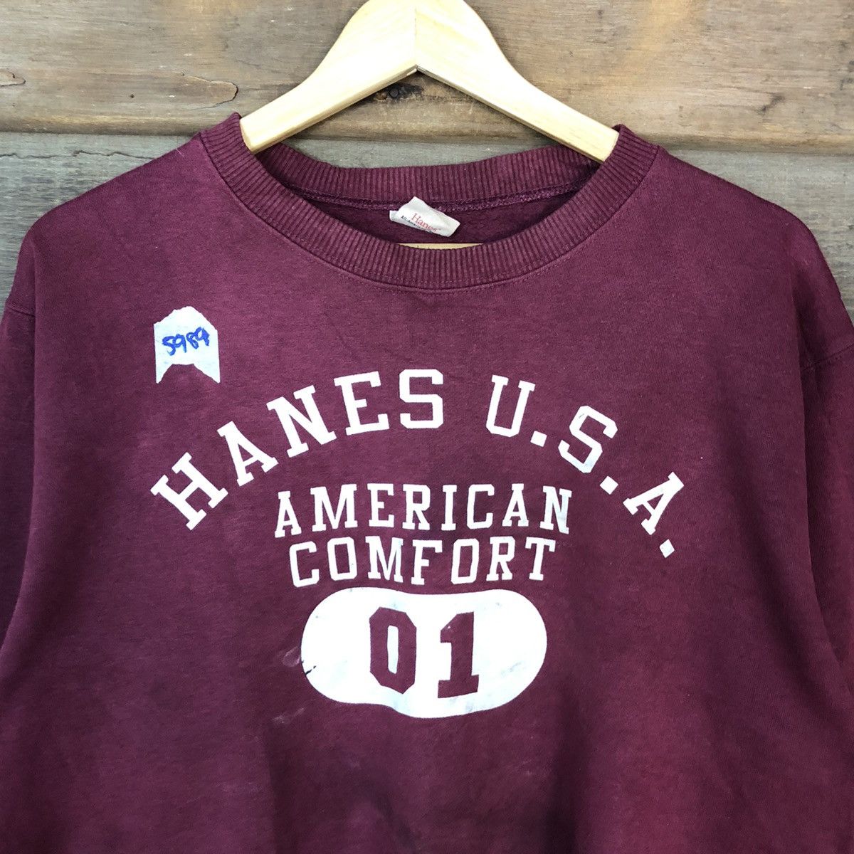 Hanes × Vintage Hanes U.S.A vintage Maroon Sweatshirt #5989 Size US L / EU 52-54 / 3 - 6 Thumbnail