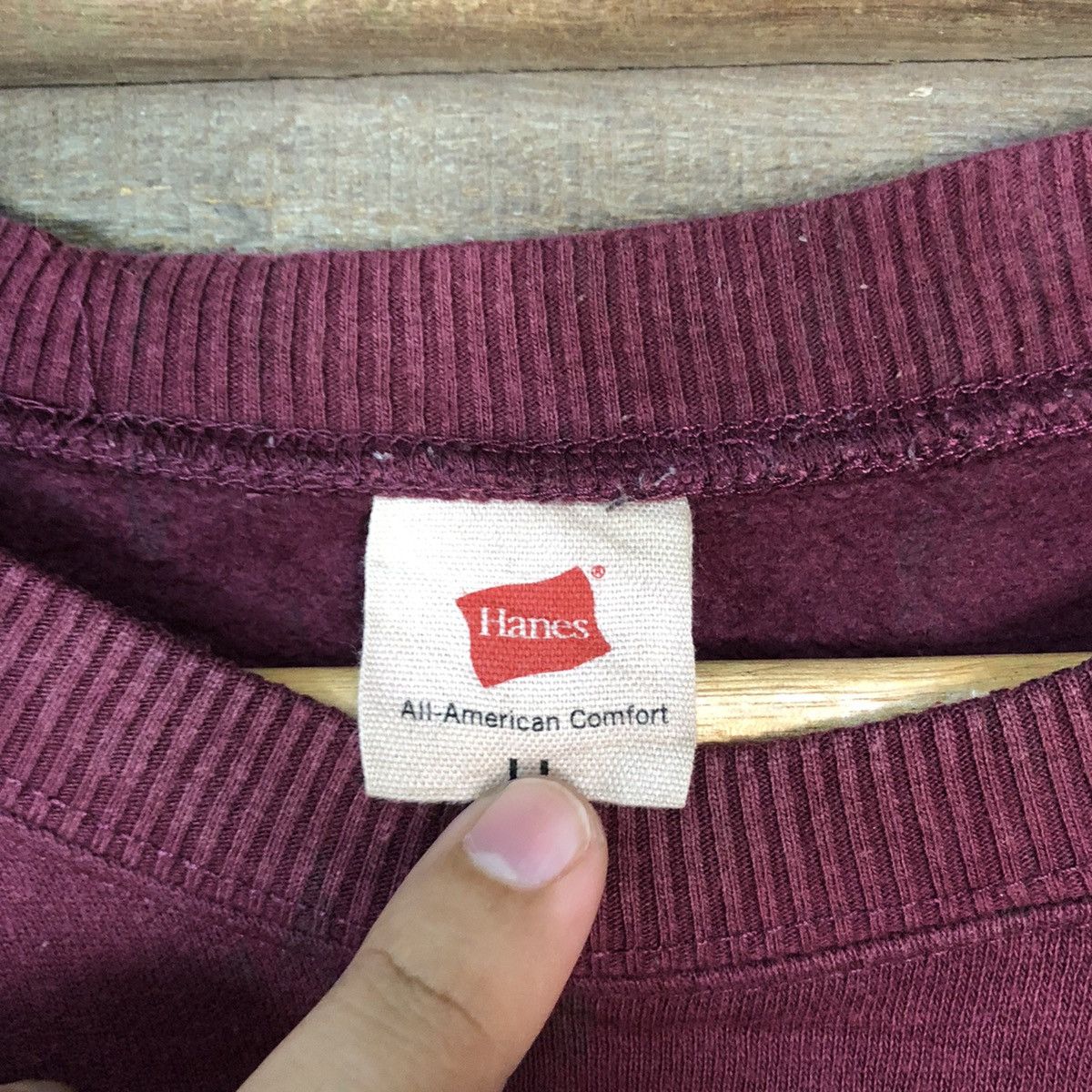Hanes × Vintage Hanes U.S.A vintage Maroon Sweatshirt #5989 Size US L / EU 52-54 / 3 - 7 Thumbnail