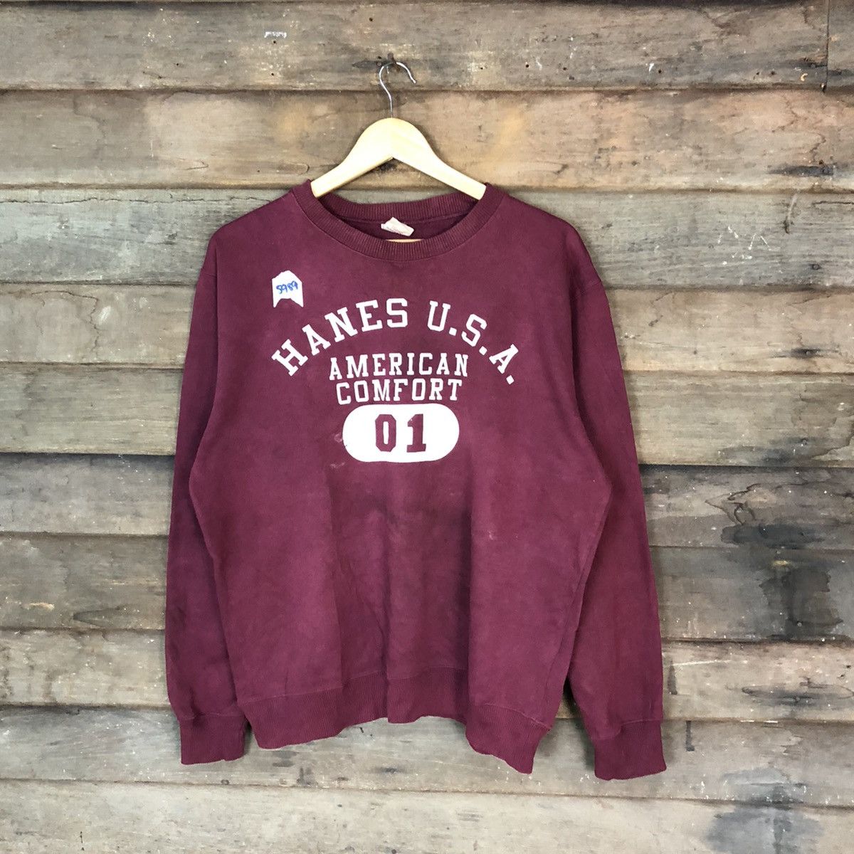 Hanes × Vintage Hanes U.S.A vintage Maroon Sweatshirt #5989 Size US L / EU 52-54 / 3 - 1 Thumbnail