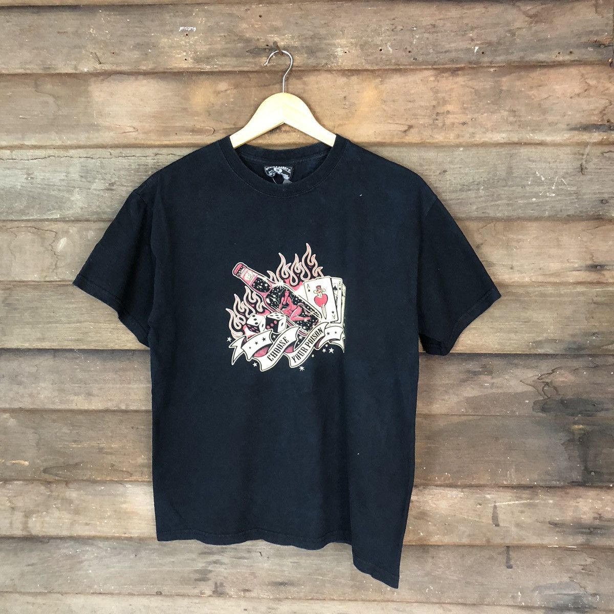 image of Steve And Barrys Steve & Barrys Black T Shirt 5066, Men's (Size Medium)