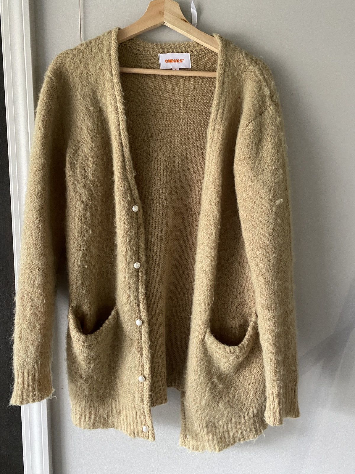 Japanese Brand Checks Downtown Kurt Cobain Honey Mohair Cardigan Size US M / EU 48-50 / 2 - 2 Thumbnail