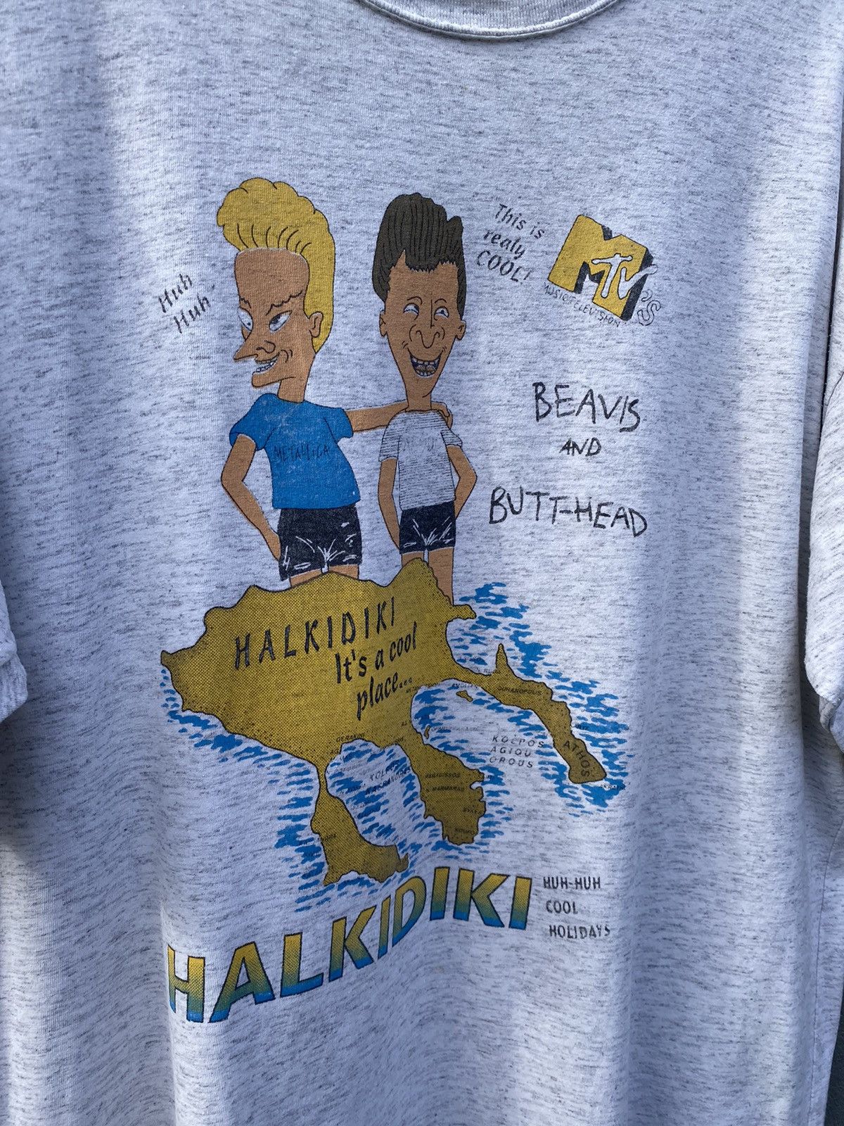 Band Tees Vintage 1990 BEAVIS AND BUTTHEAD Halkidiki MTV Series Tee Size US XL / EU 56 / 4 - 5 Thumbnail