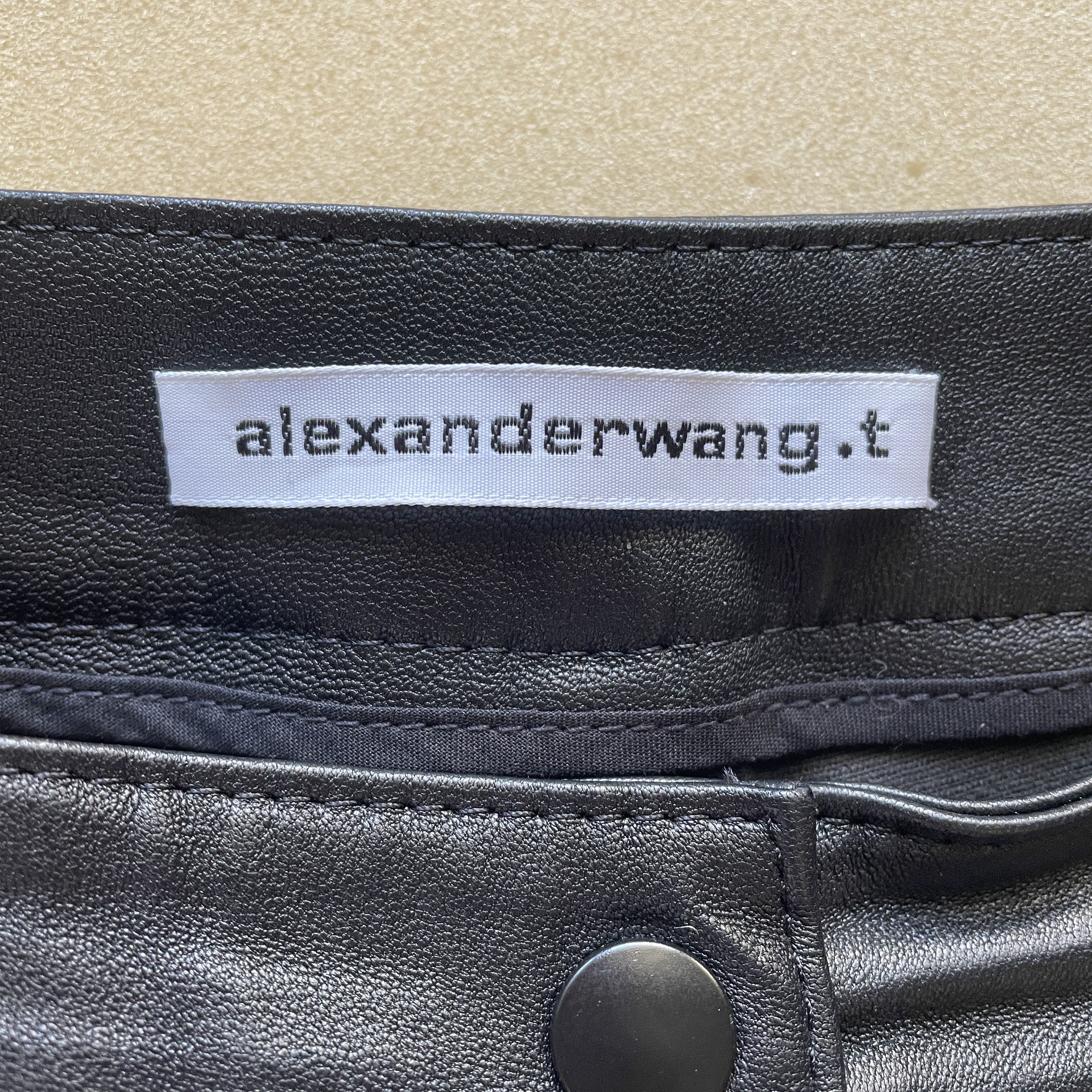 T by Alexander Wang Alexander Wang Black Stretch Leather Ruching Skinny Pants Size 28" / US 6 / IT 42 - 7 Thumbnail