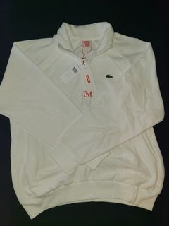 Supreme Velour Half-Zip Track Top White (L) | Grailed