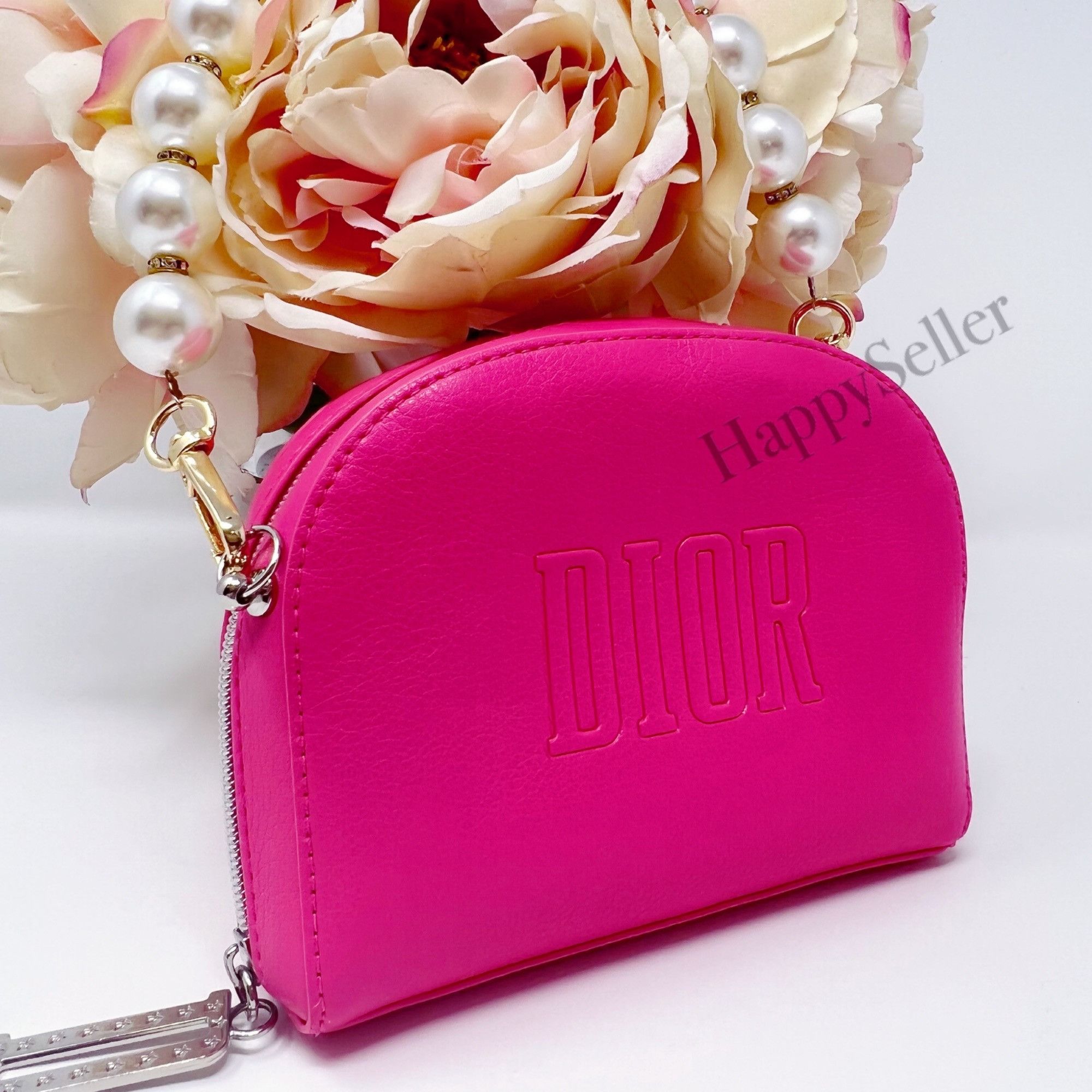 Dior Cosmetic Pouch to Purse Shoulder Bag Glitter Pink Makeu