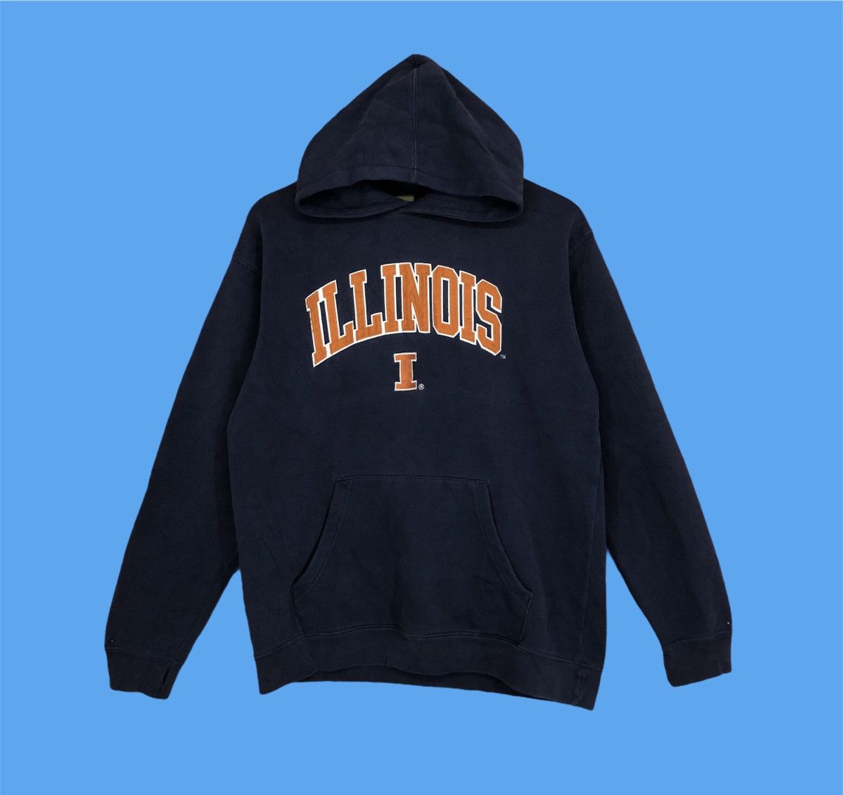 Vintage Illinois Sweatshirt Hoodie Crewneck Pullover L Size